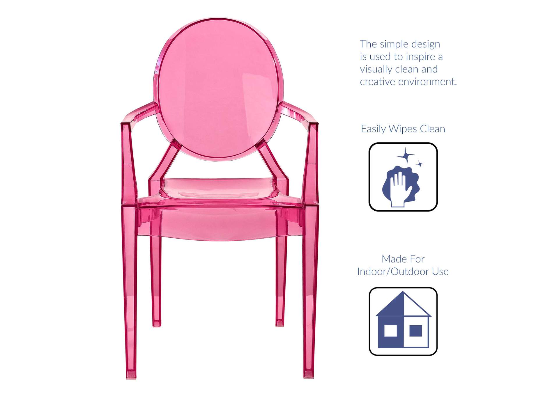 Pink Casper Arm Dining Chairs [Set of 2],Modway