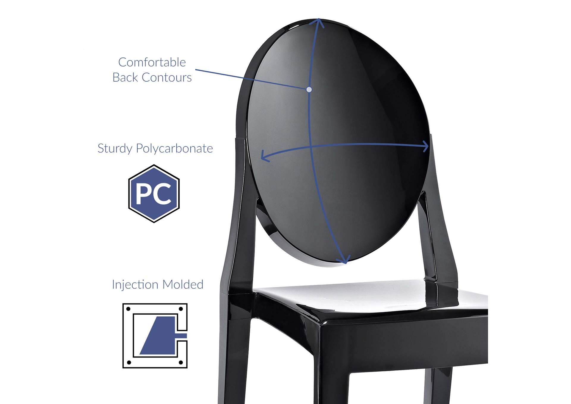 Black Casper Dining Chairs [Set of 2],Modway