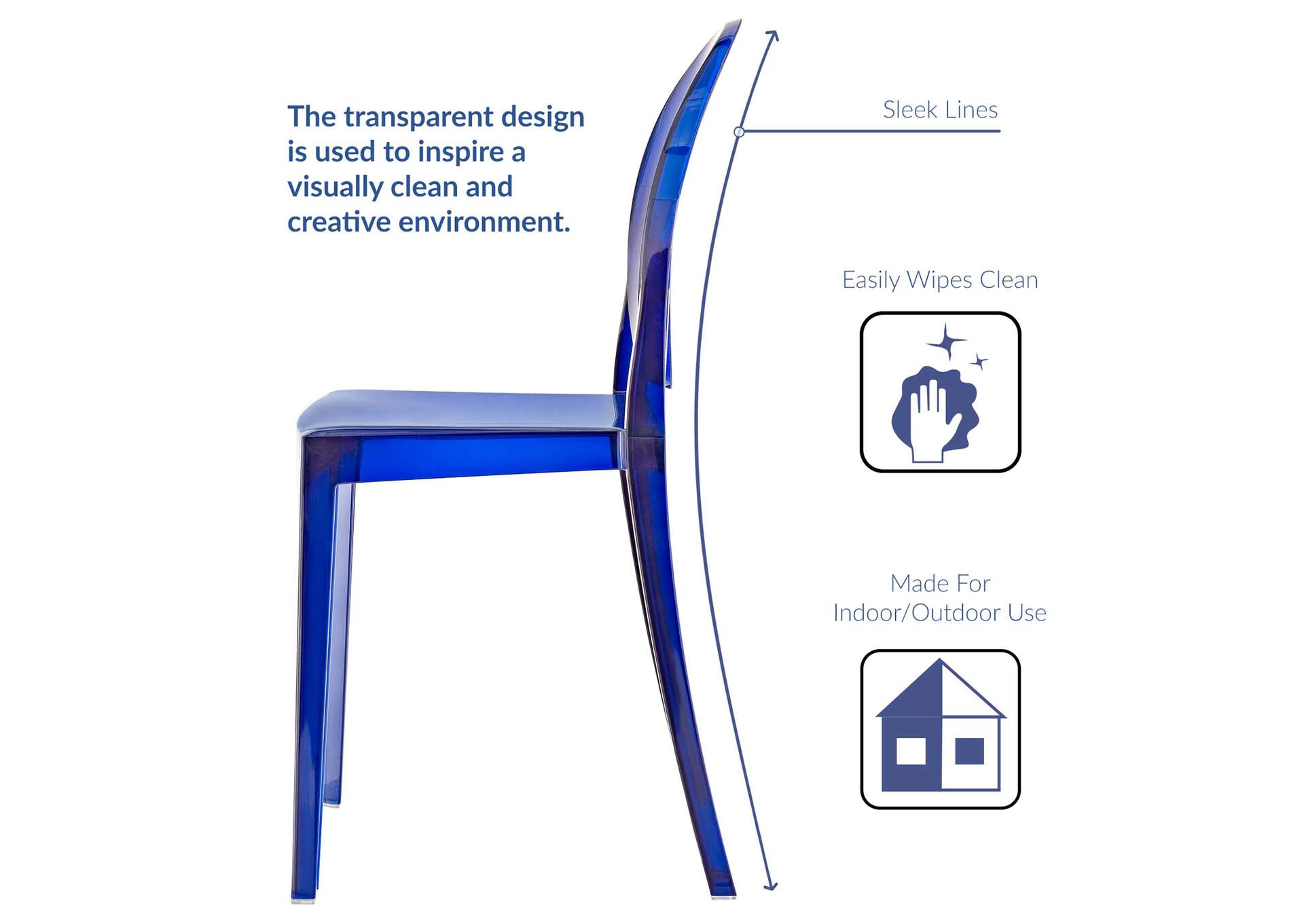 Blue Casper Dining Chairs [Set of 2],Modway