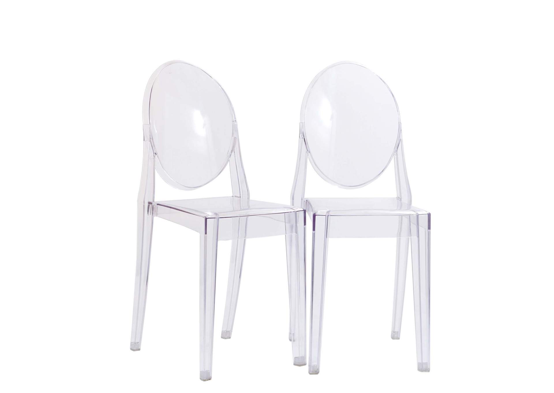 Clear Casper Dining Chairs [Set of 2],Modway
