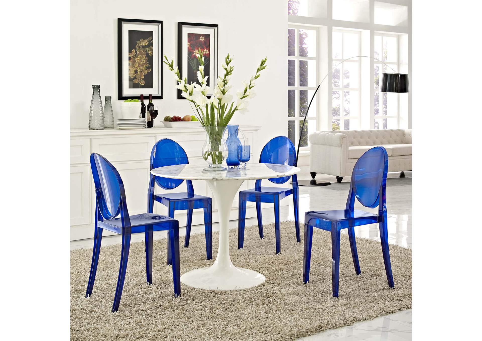 Blue Casper Dining Chairs [Set of 4],Modway
