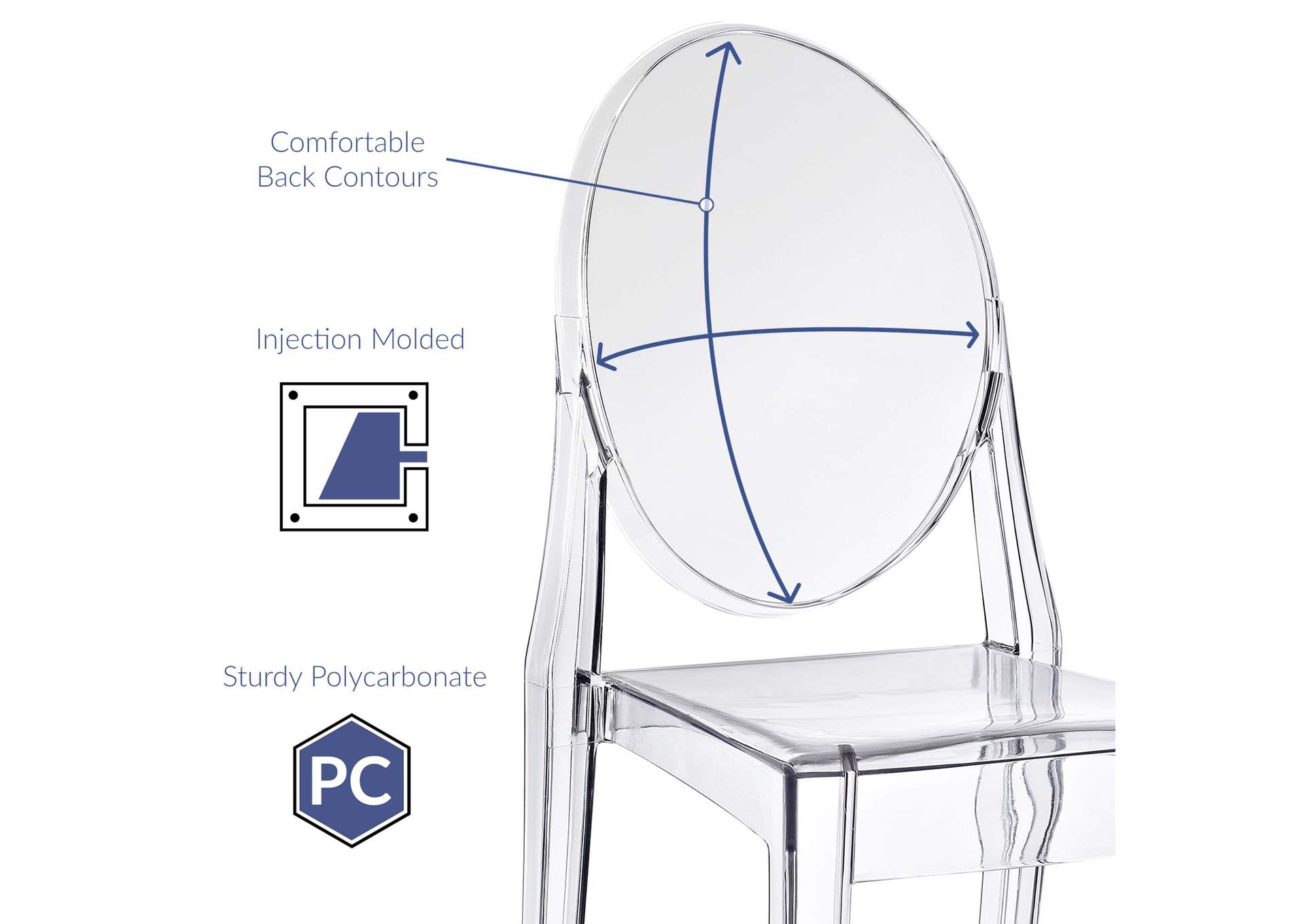 Clear Casper Dining Chairs [Set of 4],Modway