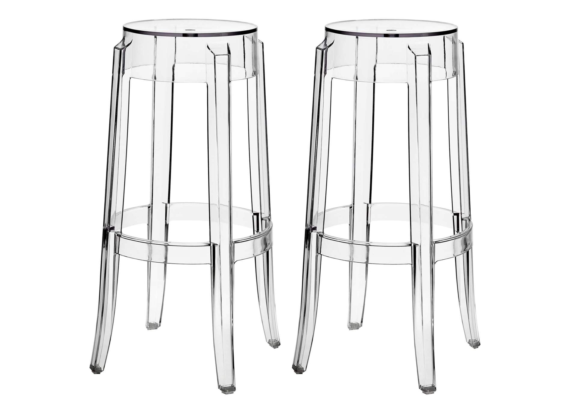 Clear Casper Bar Stool [Set of 2],Modway