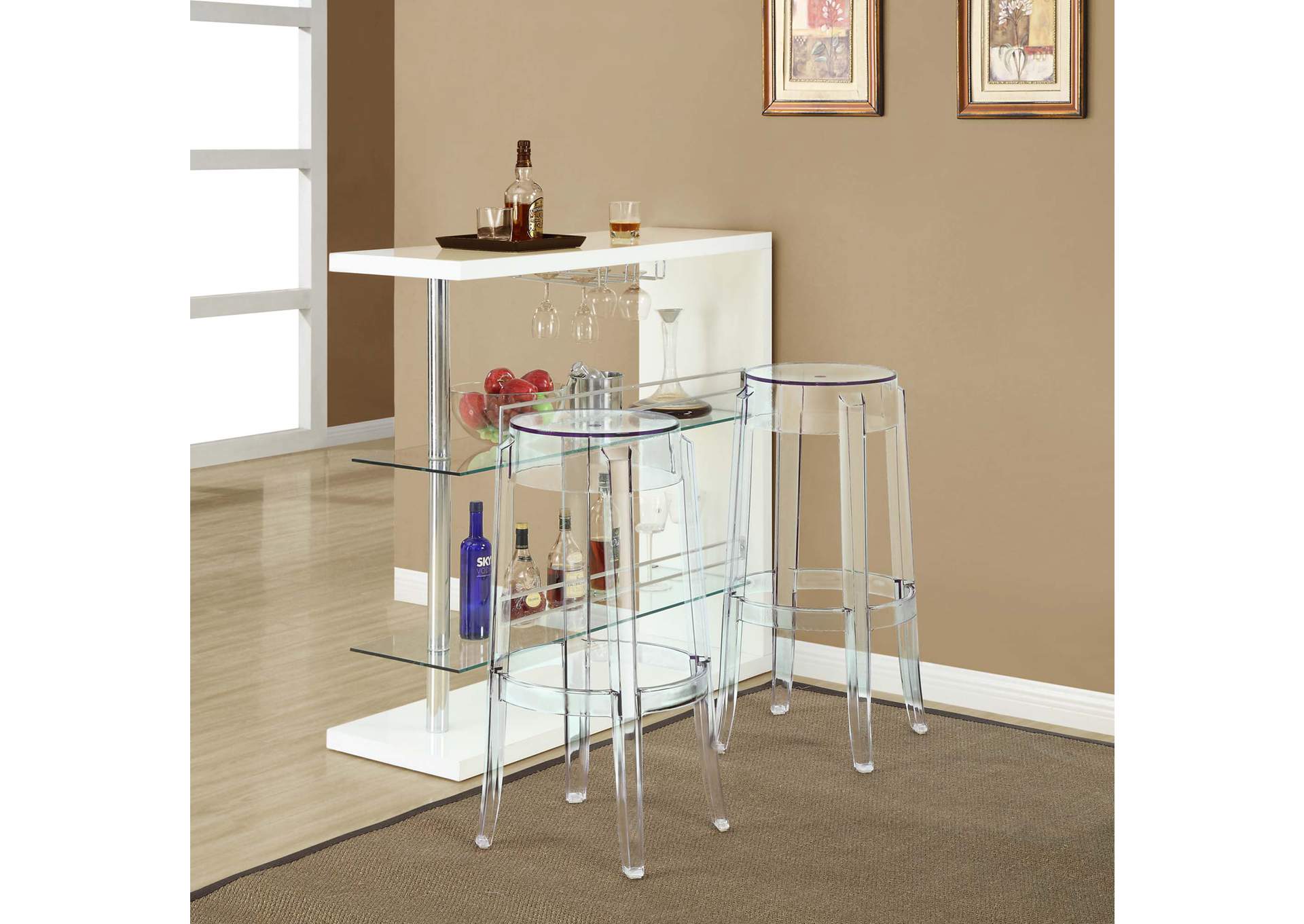 Clear Casper Bar Stool [Set of 2],Modway