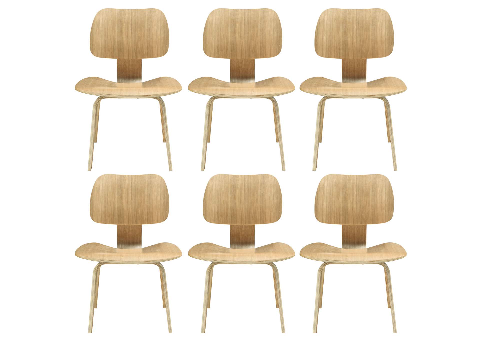 Natural Fathom Dining Chairs [Set of 6],Modway