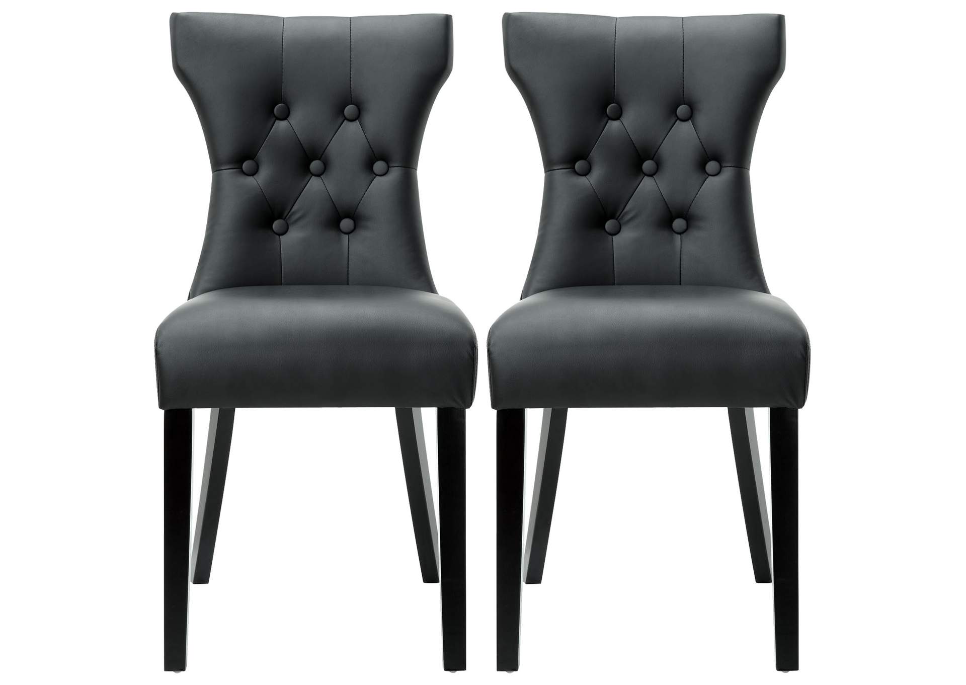 Black Silhouette Dining Chairs [Set of 2],Modway