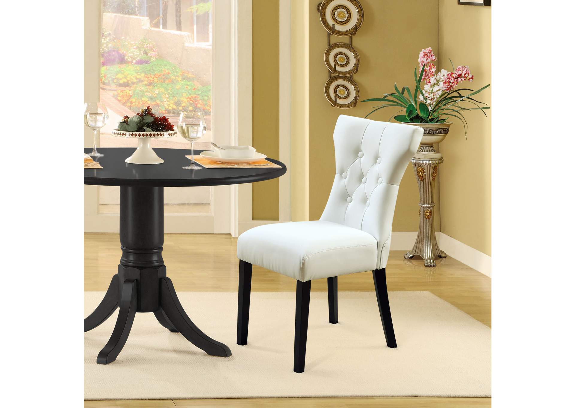 White Silhouette Dining Chairs [Set of 2],Modway