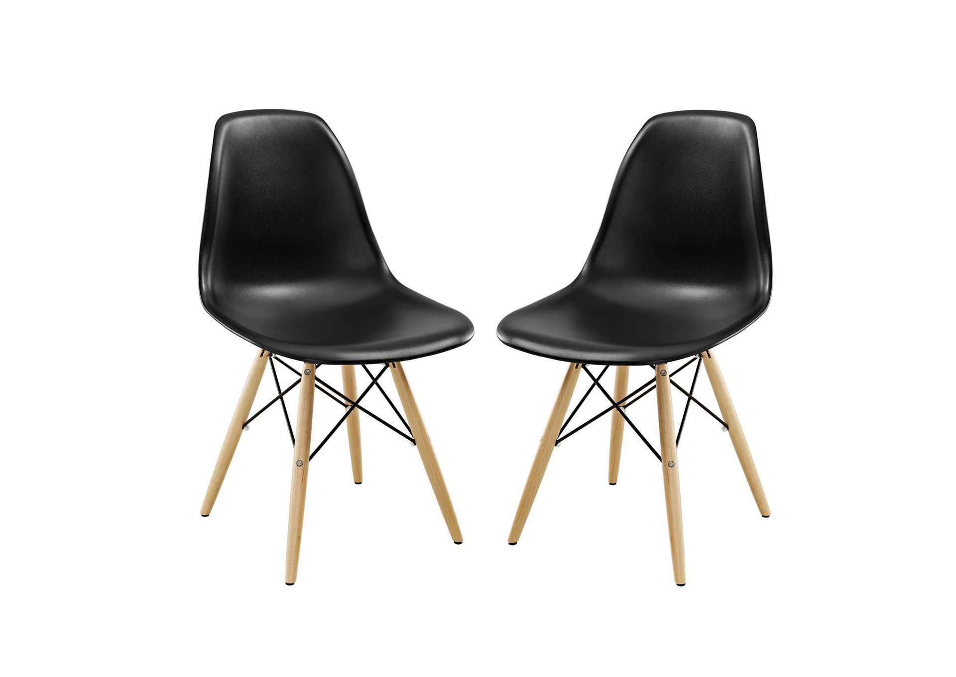 Black Pyramid Dining Side Chairs [Set of 2],Modway