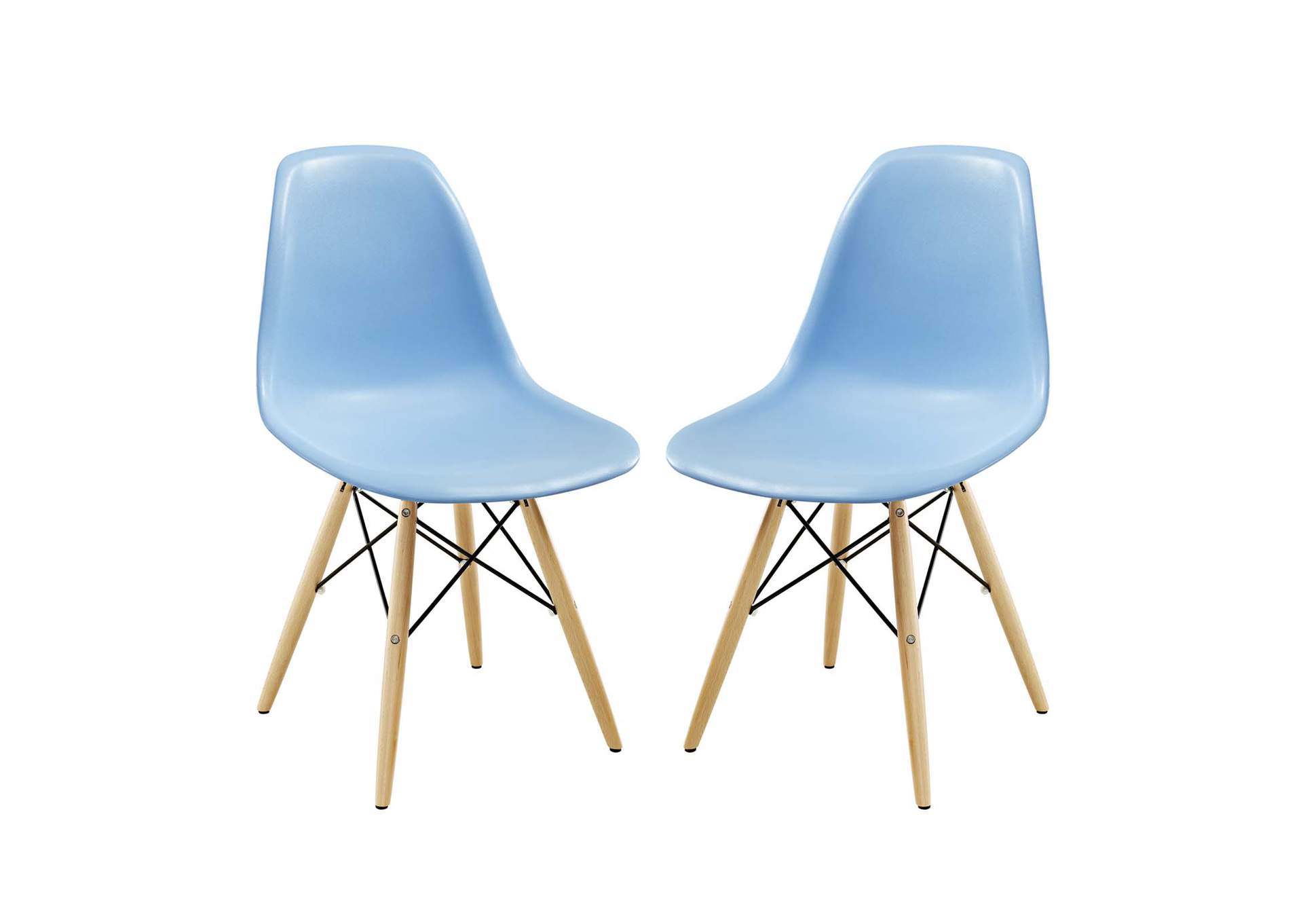 Light Blue Pyramid Dining Side Chairs [Set of 2],Modway