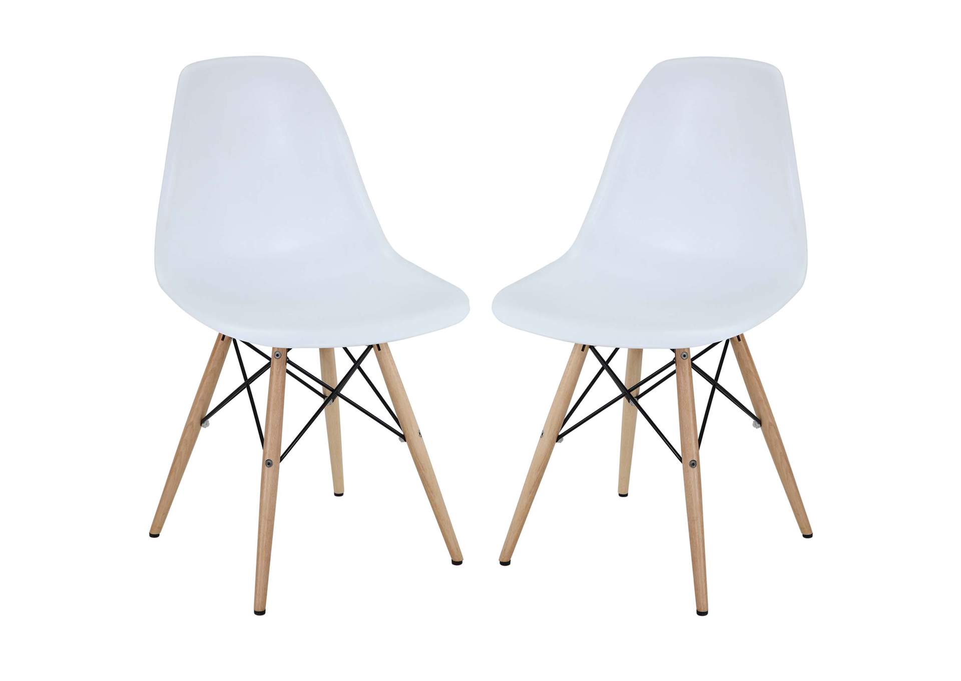 White Pyramid Dining Side Chairs [Set of 2],Modway