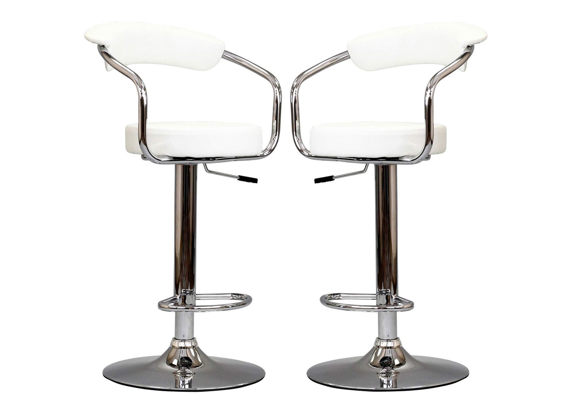 White Diner Bar Stool [Set of 2],Modway