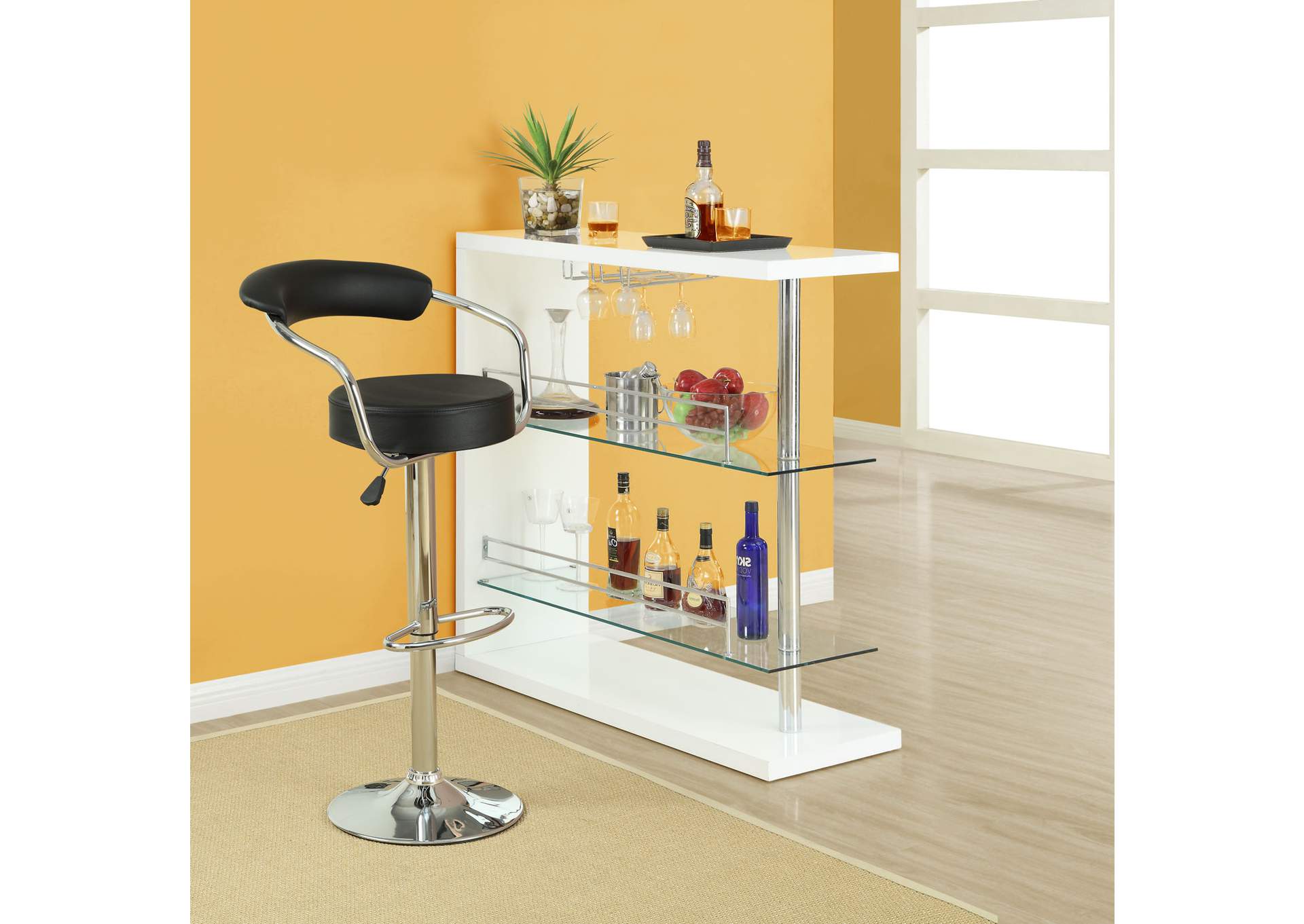 Black Diner Bar Stool [Set of 3],Modway