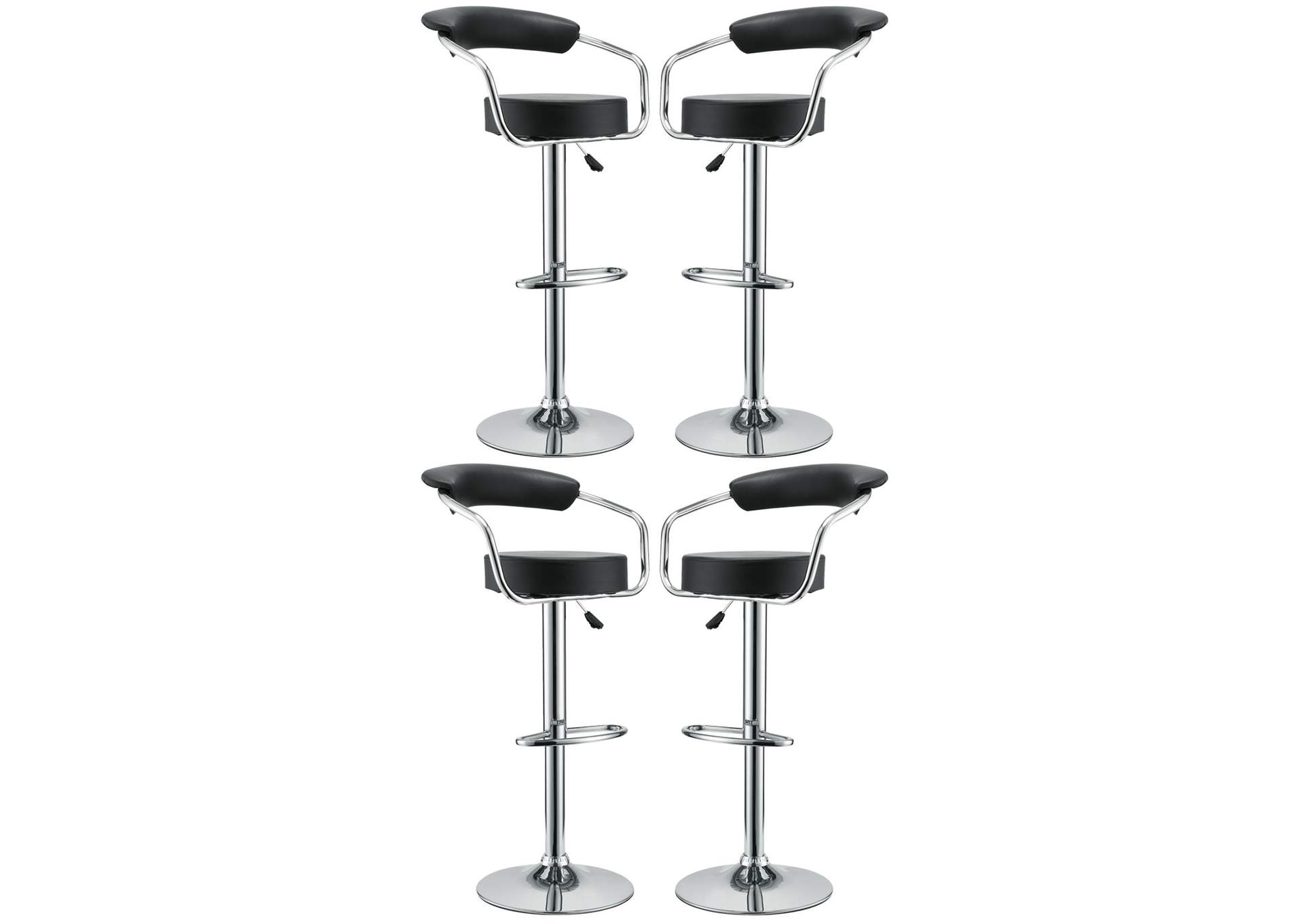 Black Diner Bar Stool [Set of 4],Modway