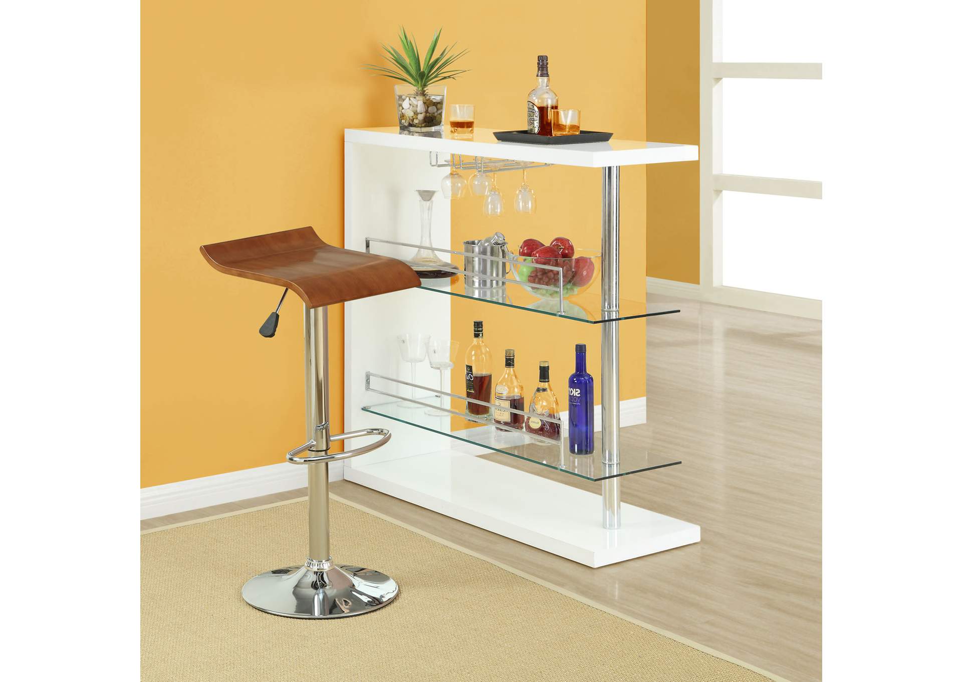 Oak Bentwood Bar Stool [Set of 2],Modway