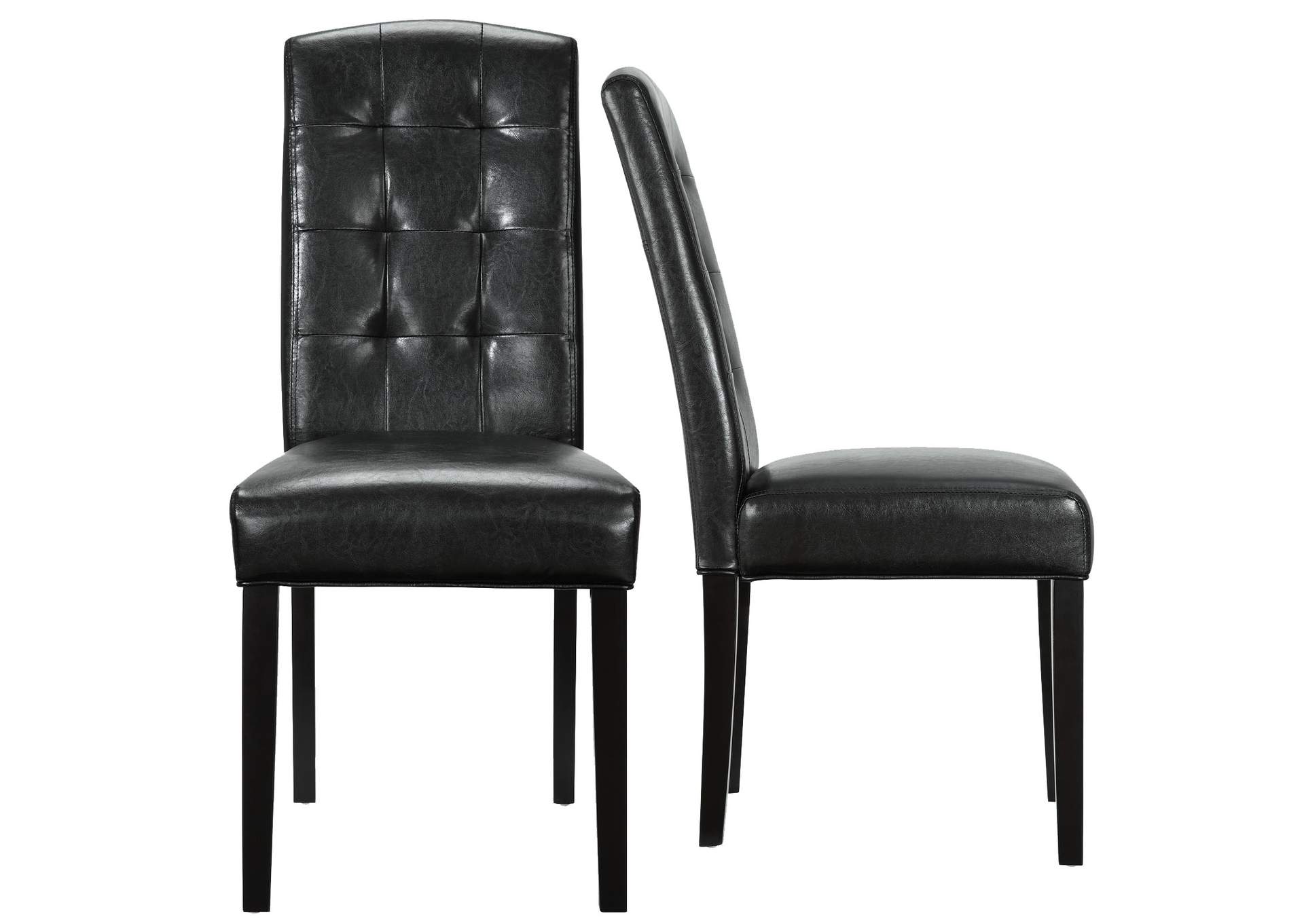Black Perdure Dining Chairs Vinyl [Set of 2],Modway