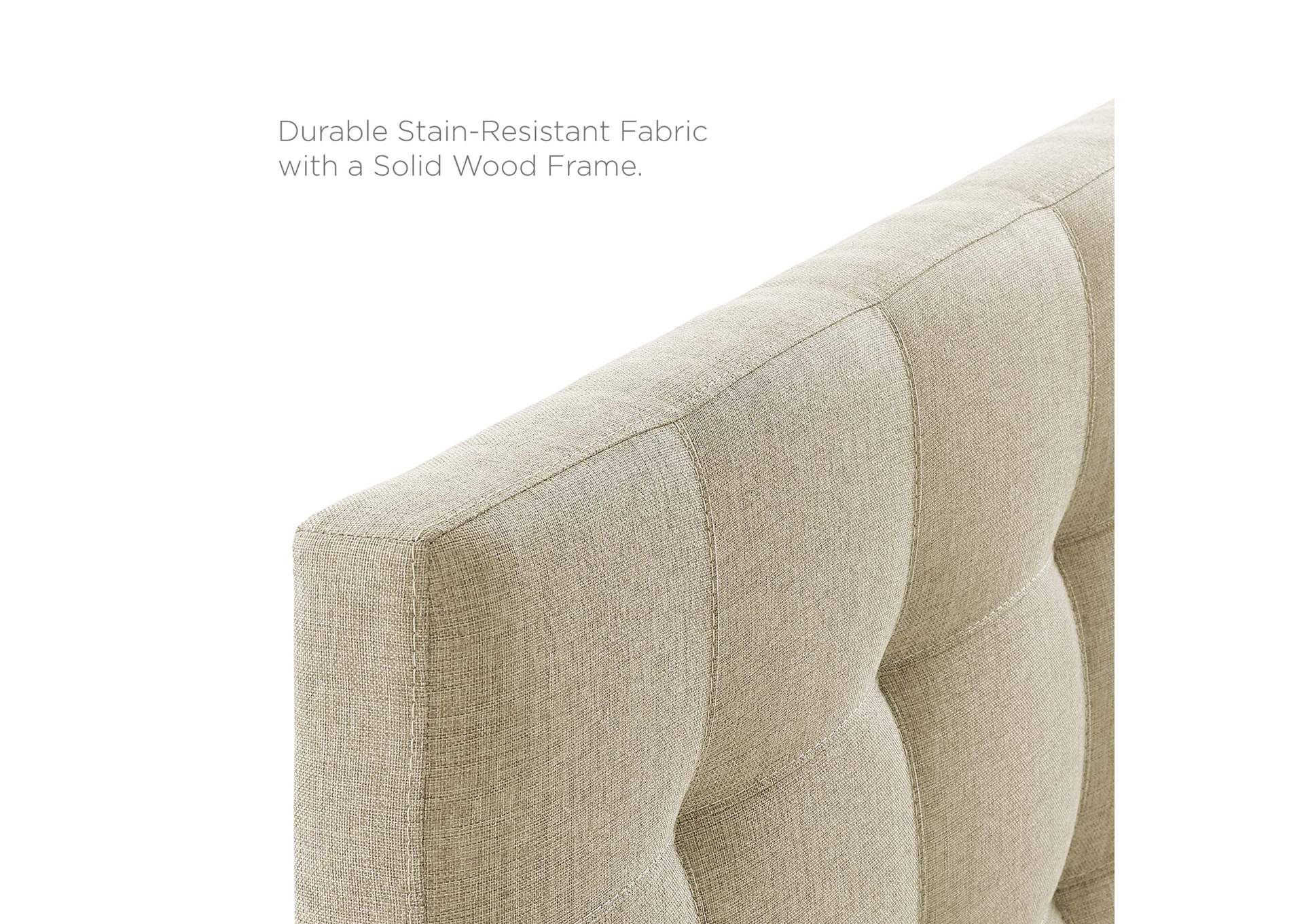 Lily Beige Queen Upholstered Fabric Headboard,Modway