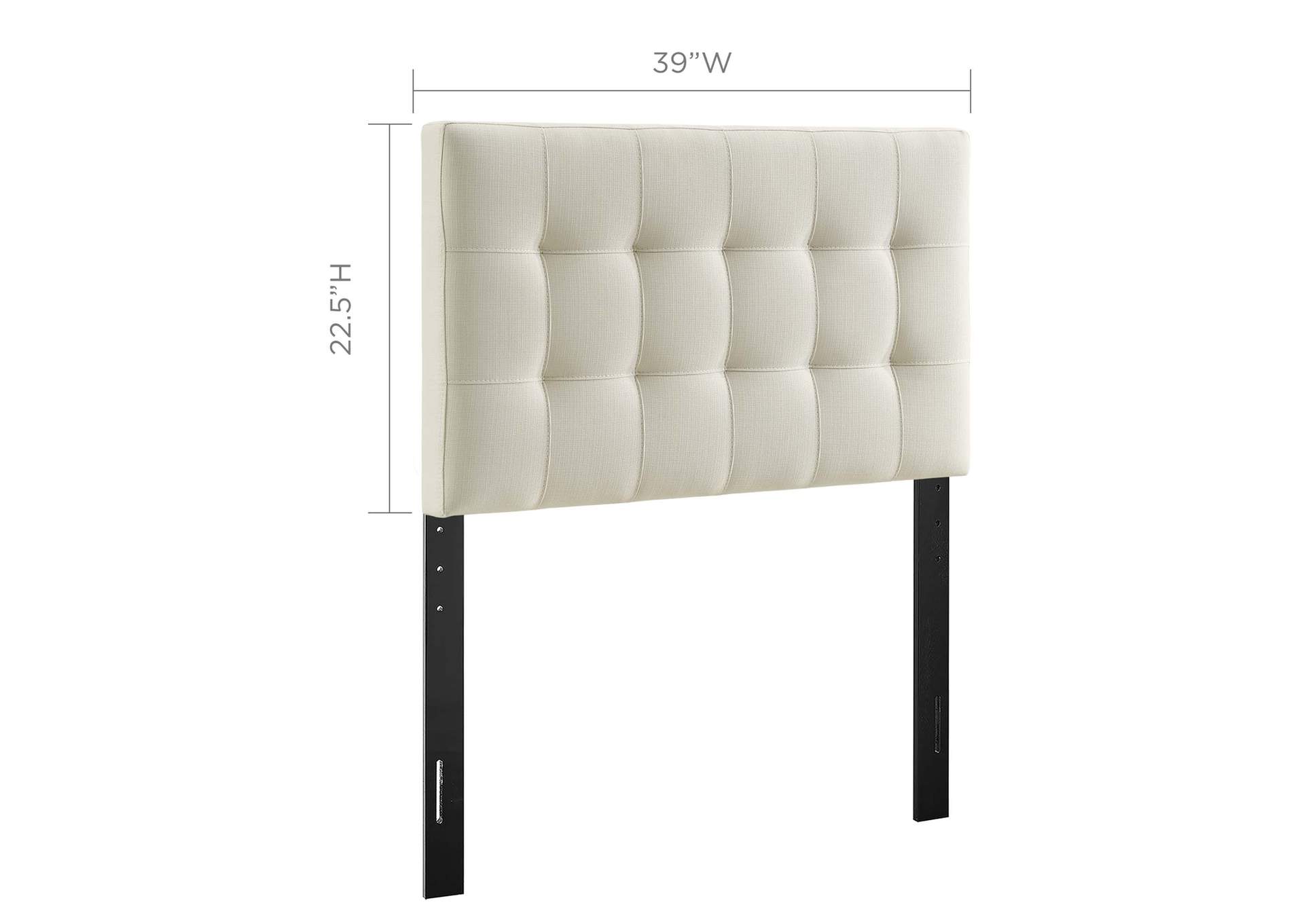 Lily Ivory Twin Upholstered Fabric Headboard,Modway