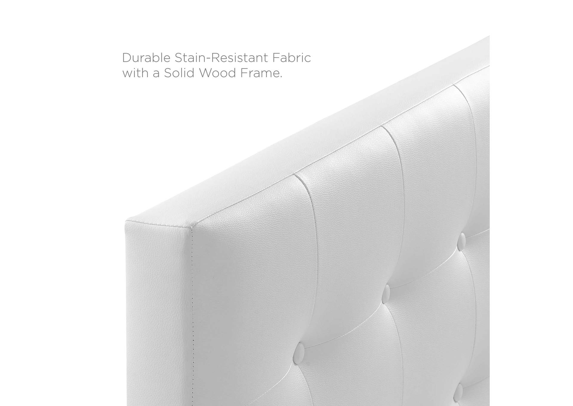 Emily White Full Upholstered Vinyl Headboard,Modway