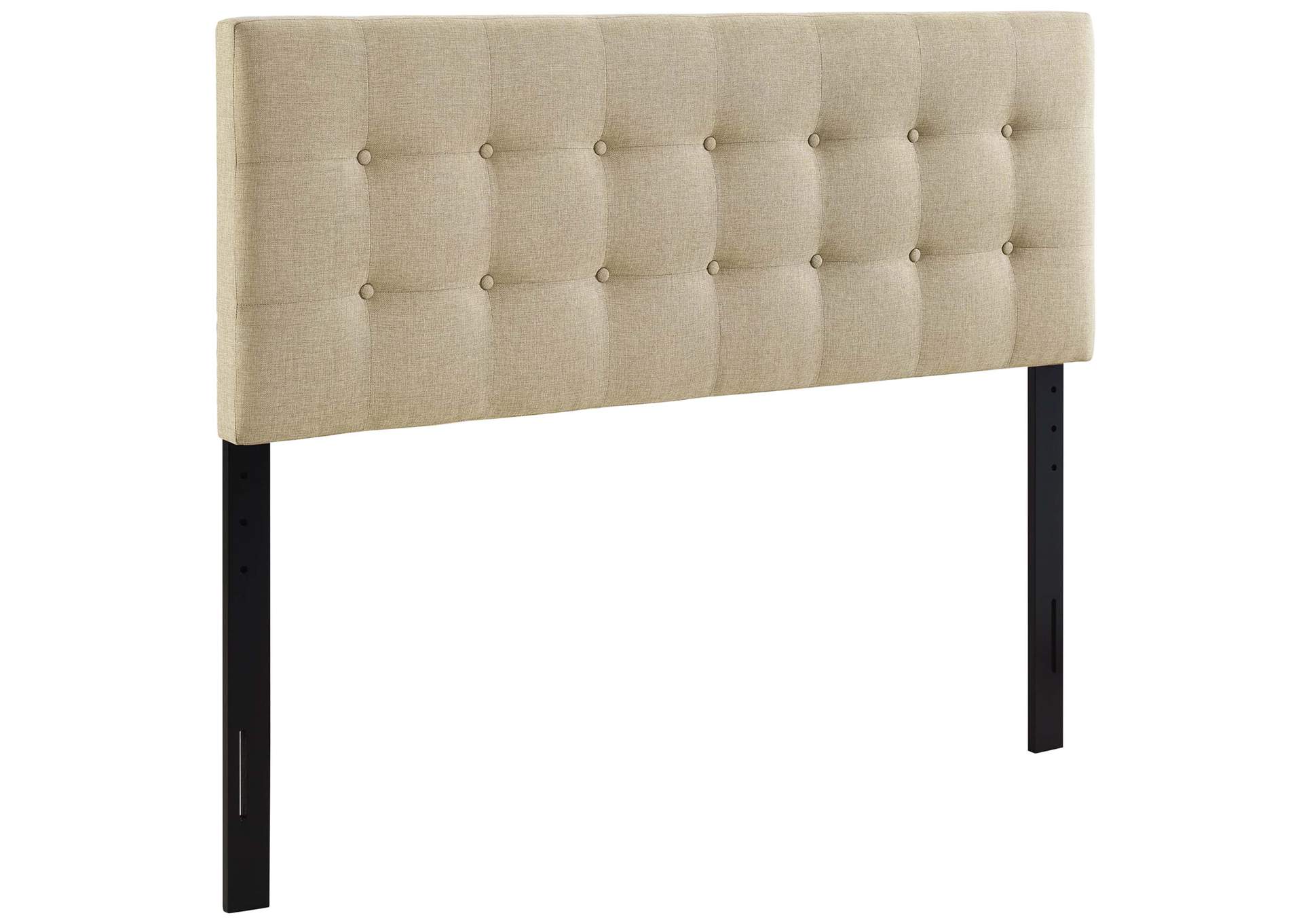 Emily Beige King Upholstered Fabric Headboard,Modway
