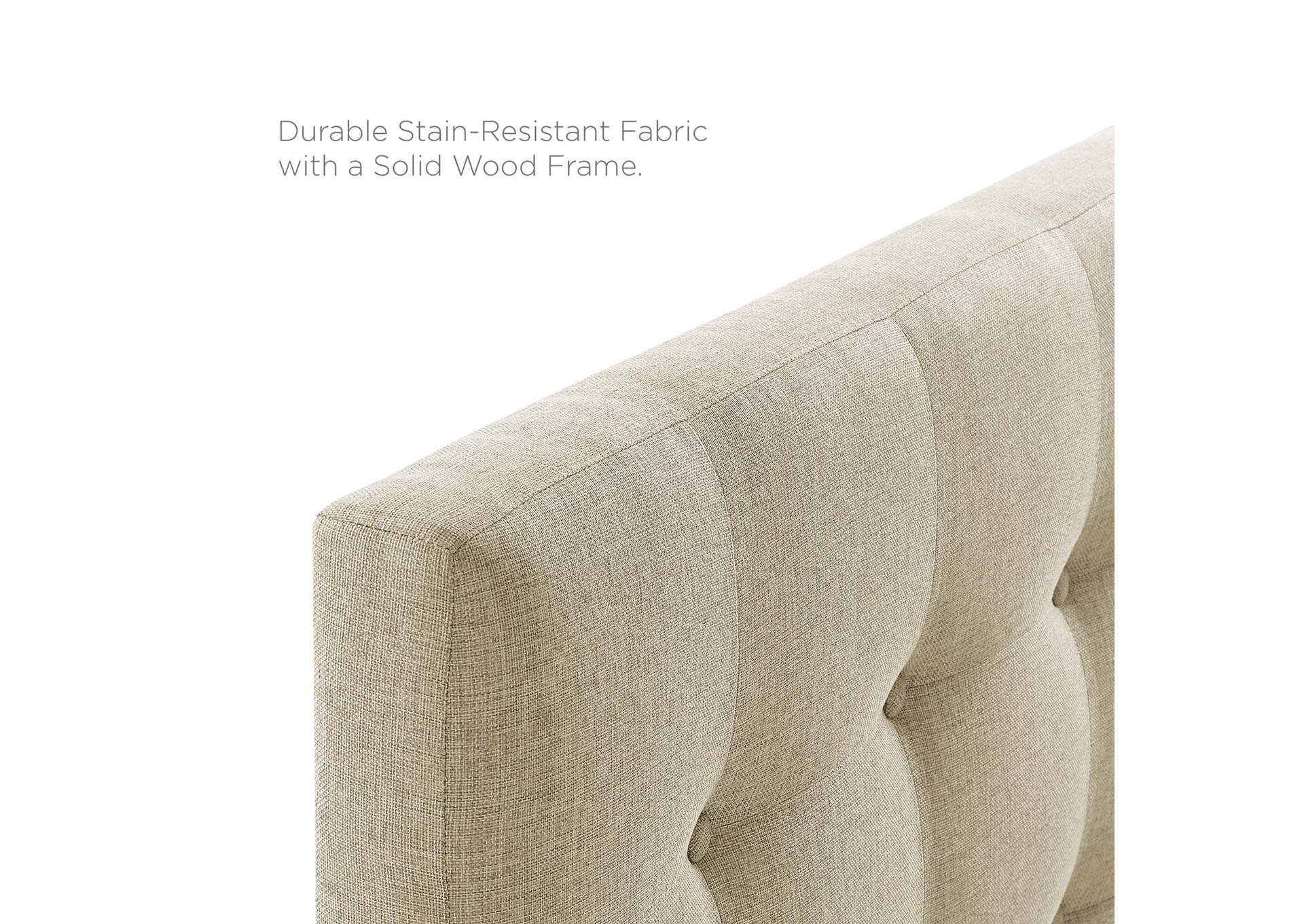 Emily Beige King Upholstered Fabric Headboard,Modway