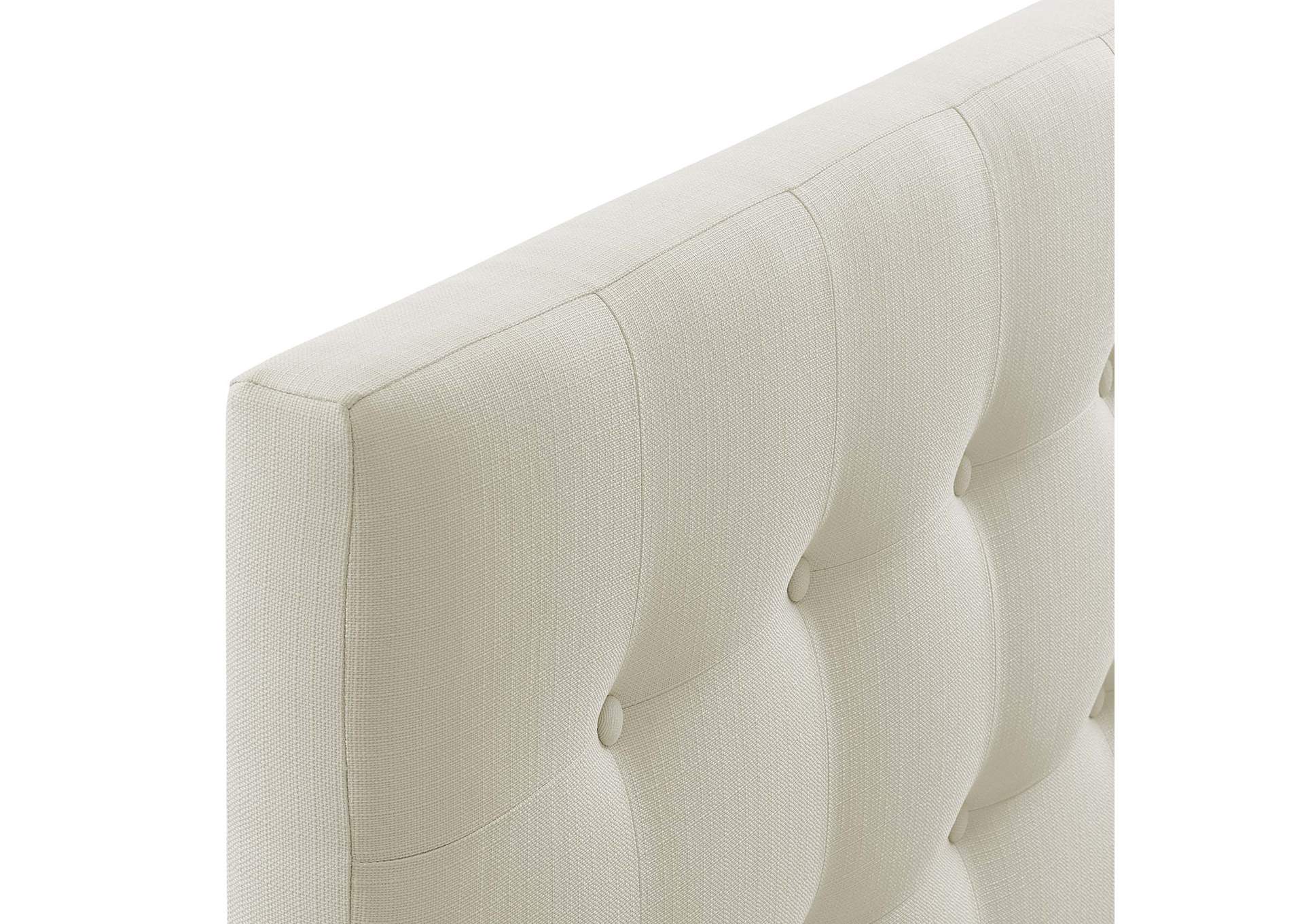 Emily Ivory King Upholstered Fabric Headboard,Modway