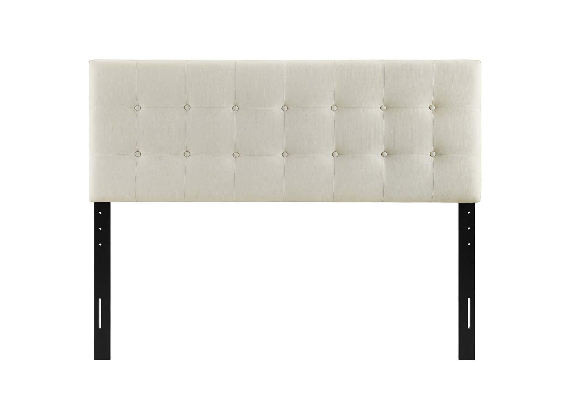 Emily Ivory King Upholstered Fabric Headboard,Modway