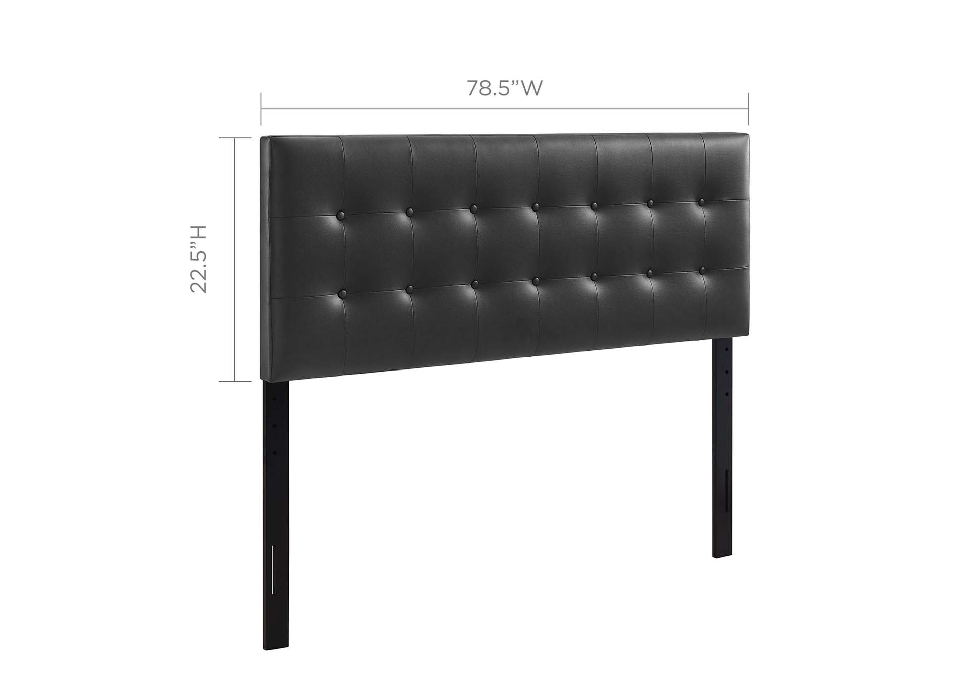 Emily Black King Upholstered Vinyl Headboard,Modway