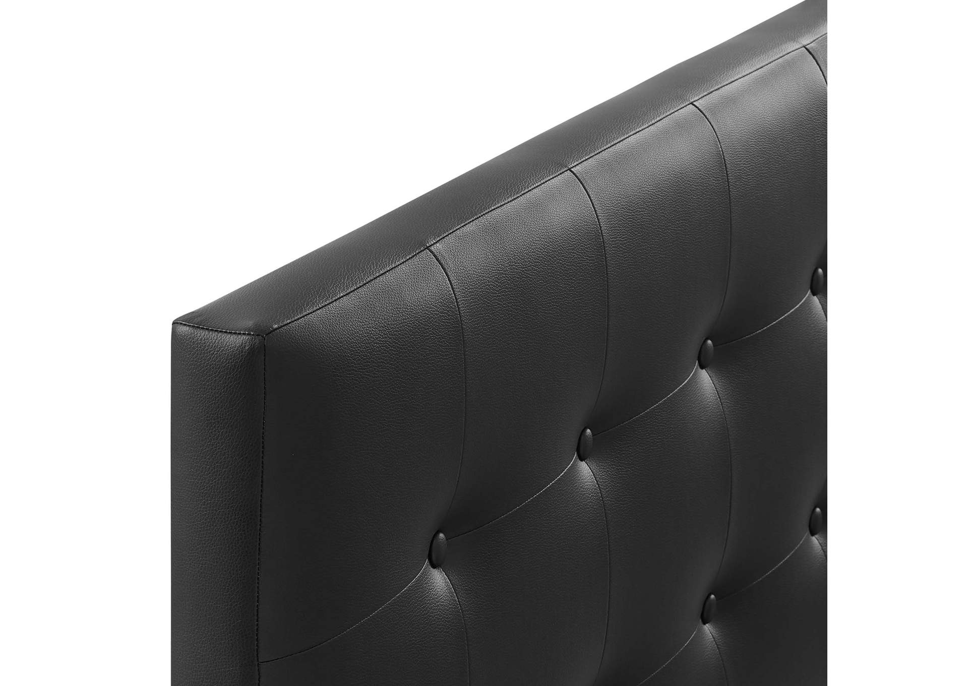 Emily Black King Upholstered Vinyl Headboard,Modway