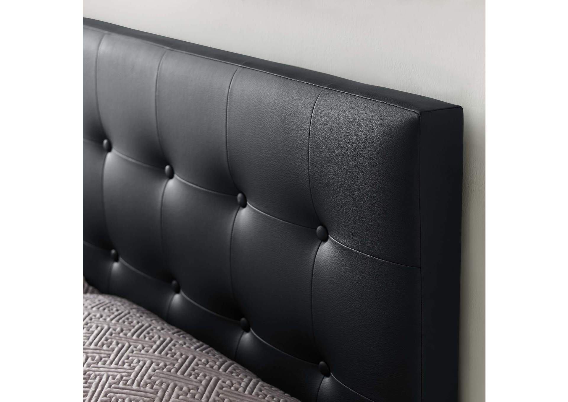 Emily Black King Upholstered Vinyl Headboard,Modway
