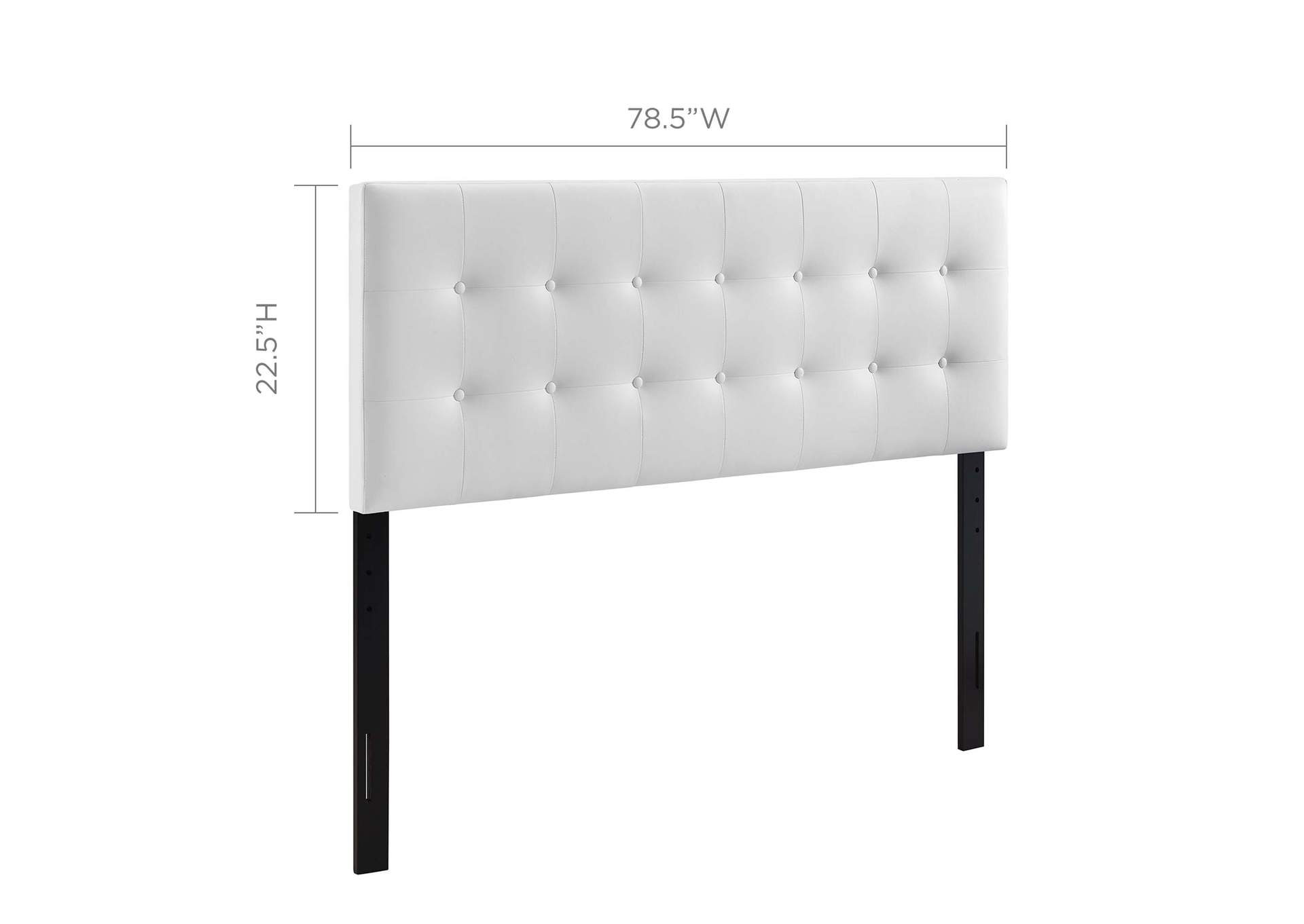 Emily White King Upholstered Vinyl Headboard,Modway