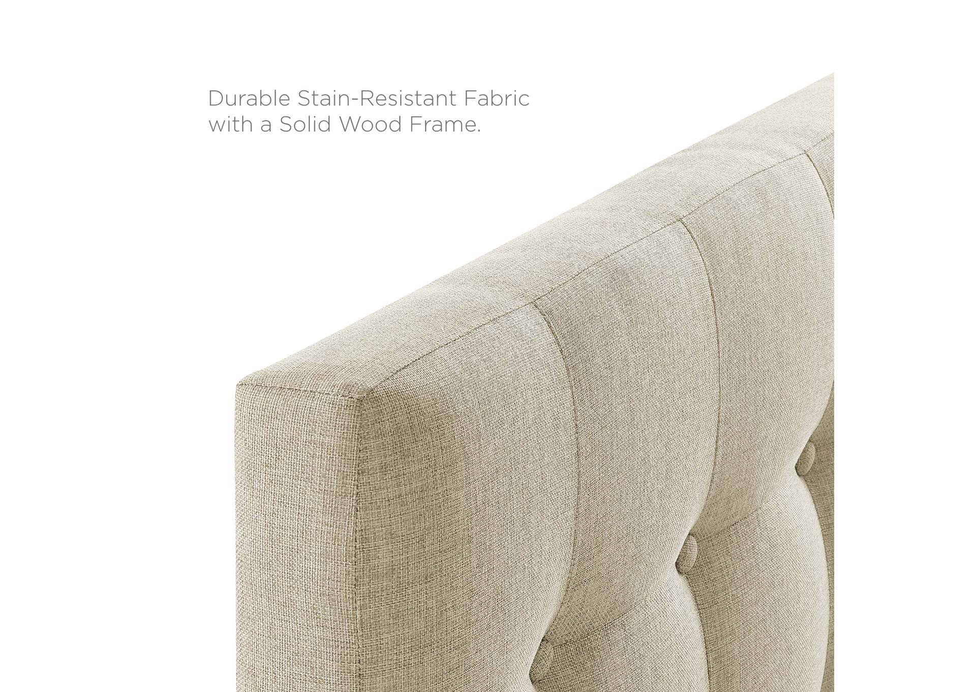 Emily Beige Twin Upholstered Fabric Headboard,Modway