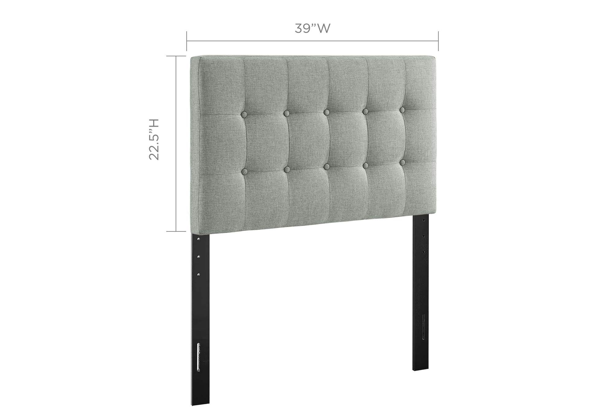 Emily Gray Twin Upholstered Fabric Headboard,Modway