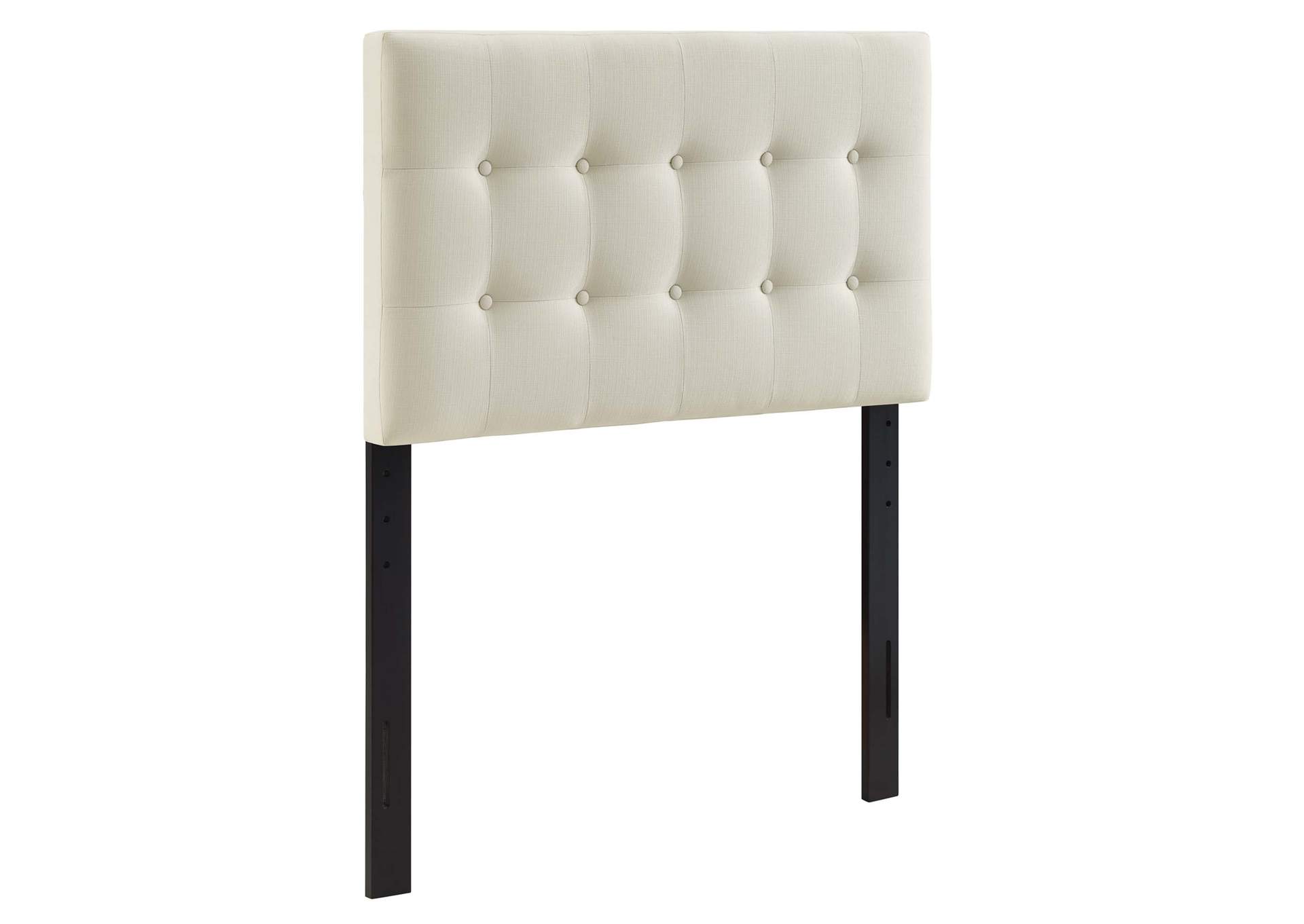 Emily Ivory Twin Upholstered Fabric Headboard,Modway
