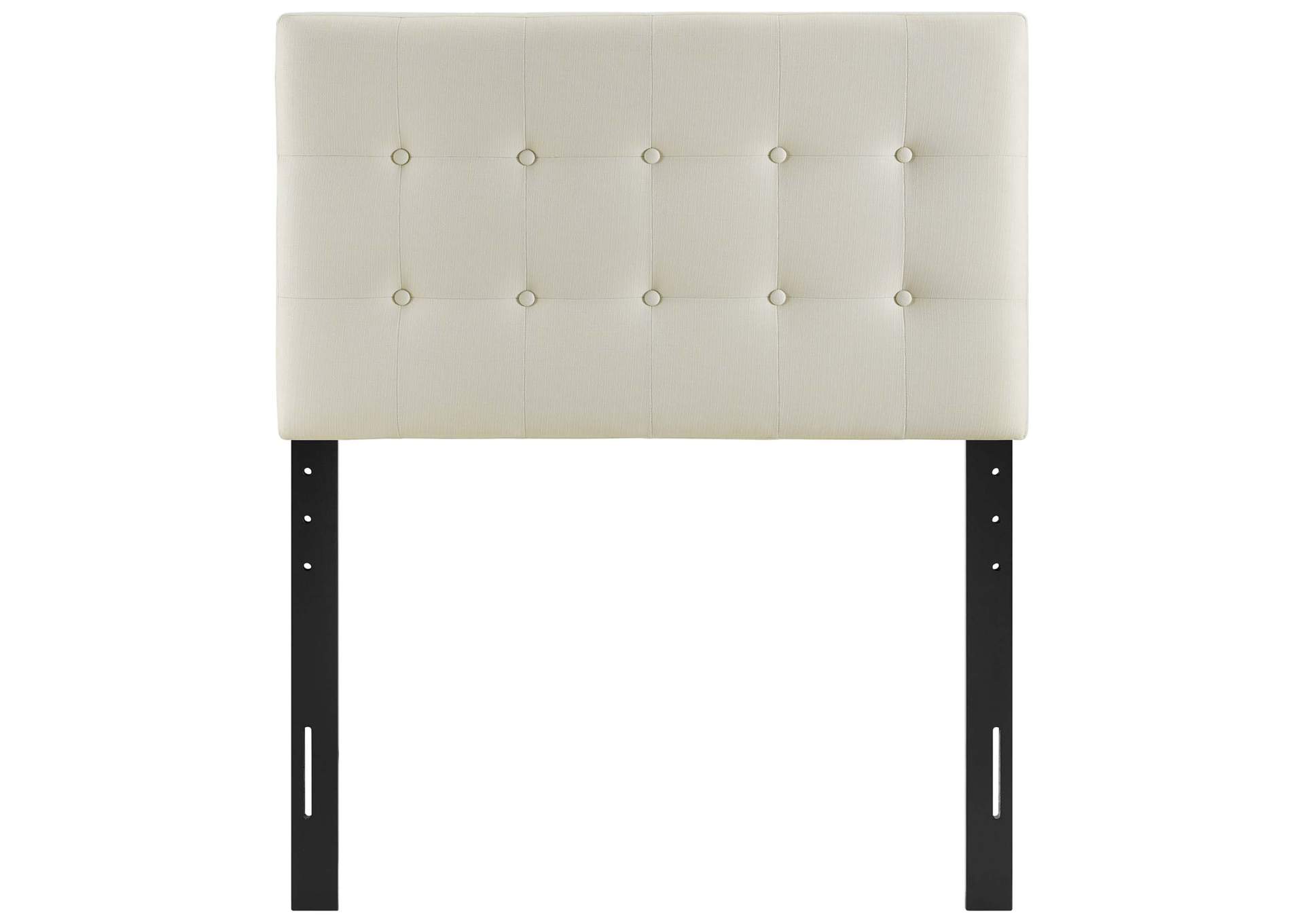 Emily Ivory Twin Upholstered Fabric Headboard,Modway