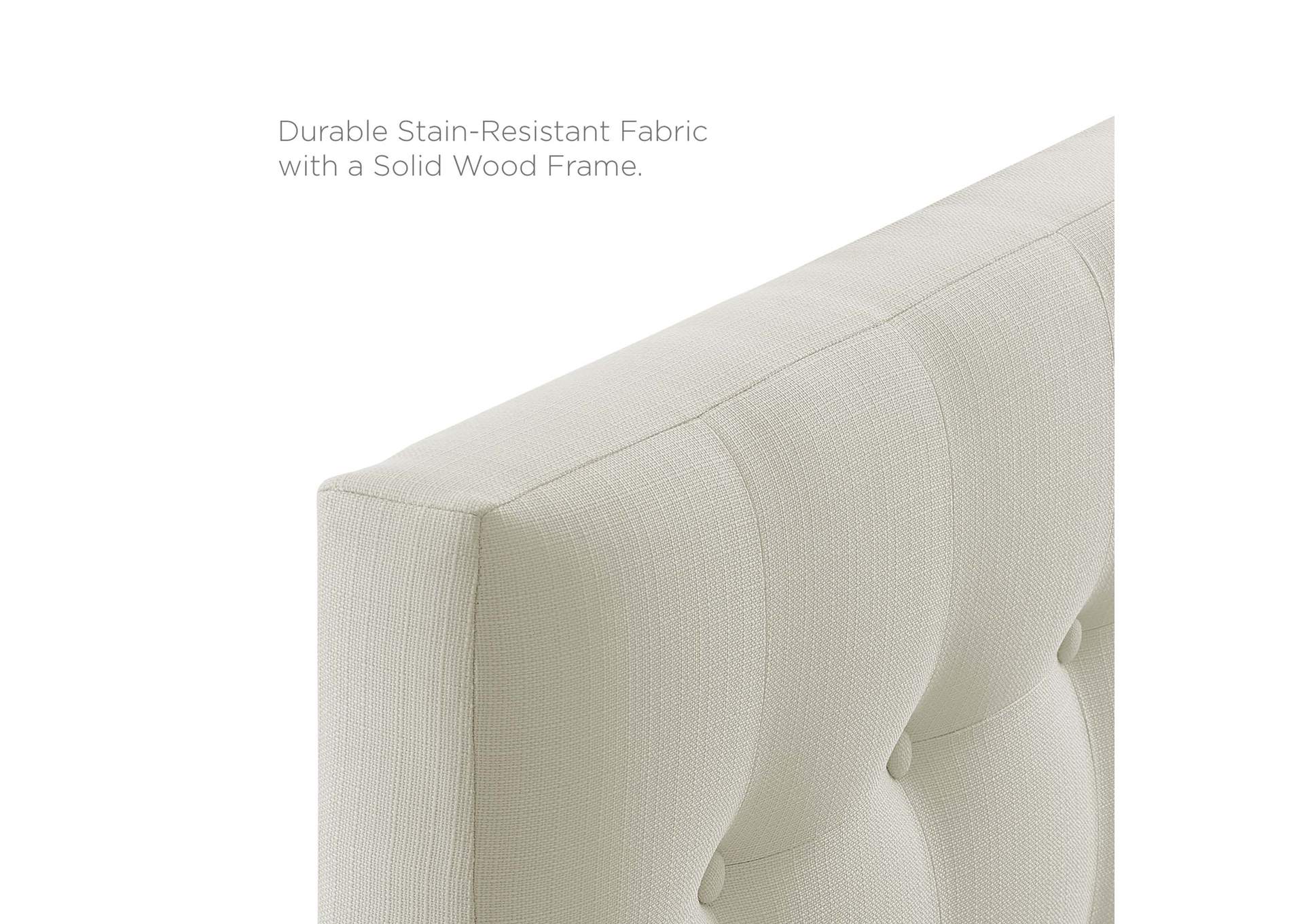 Emily Ivory Twin Upholstered Fabric Headboard,Modway