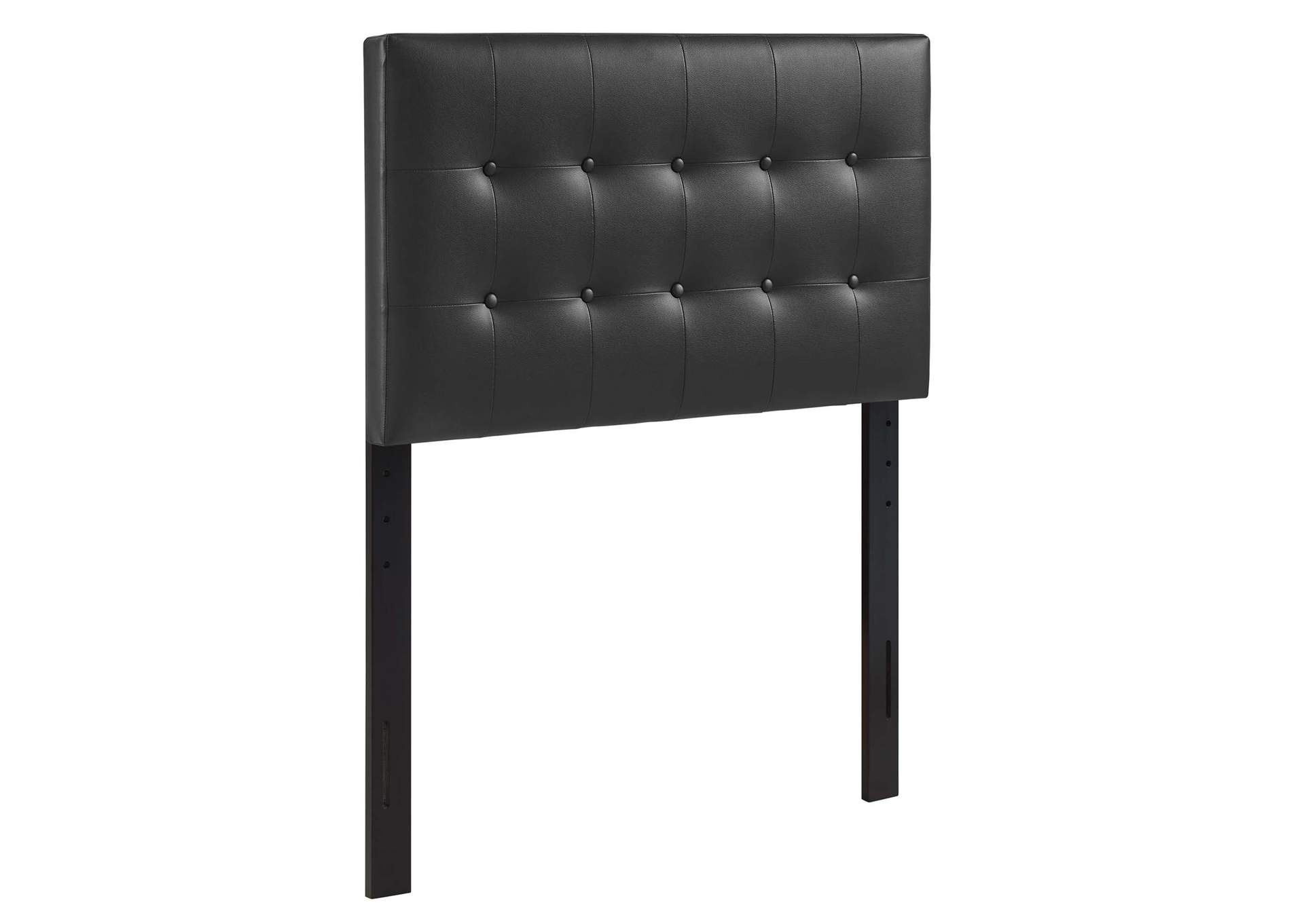 Emily Black Twin Upholstered Vinyl Headboard,Modway
