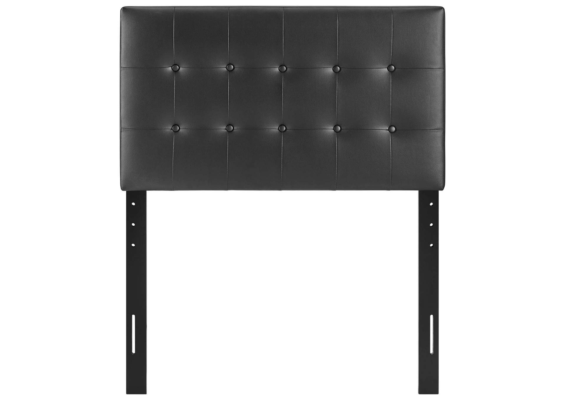 Emily Black Twin Upholstered Vinyl Headboard,Modway