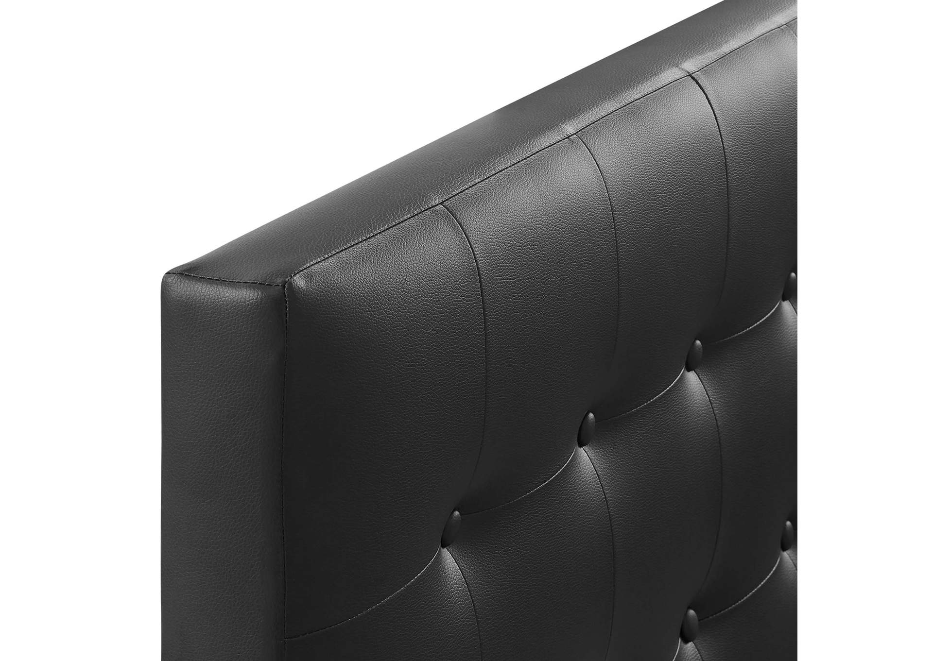 Emily Black Twin Upholstered Vinyl Headboard,Modway