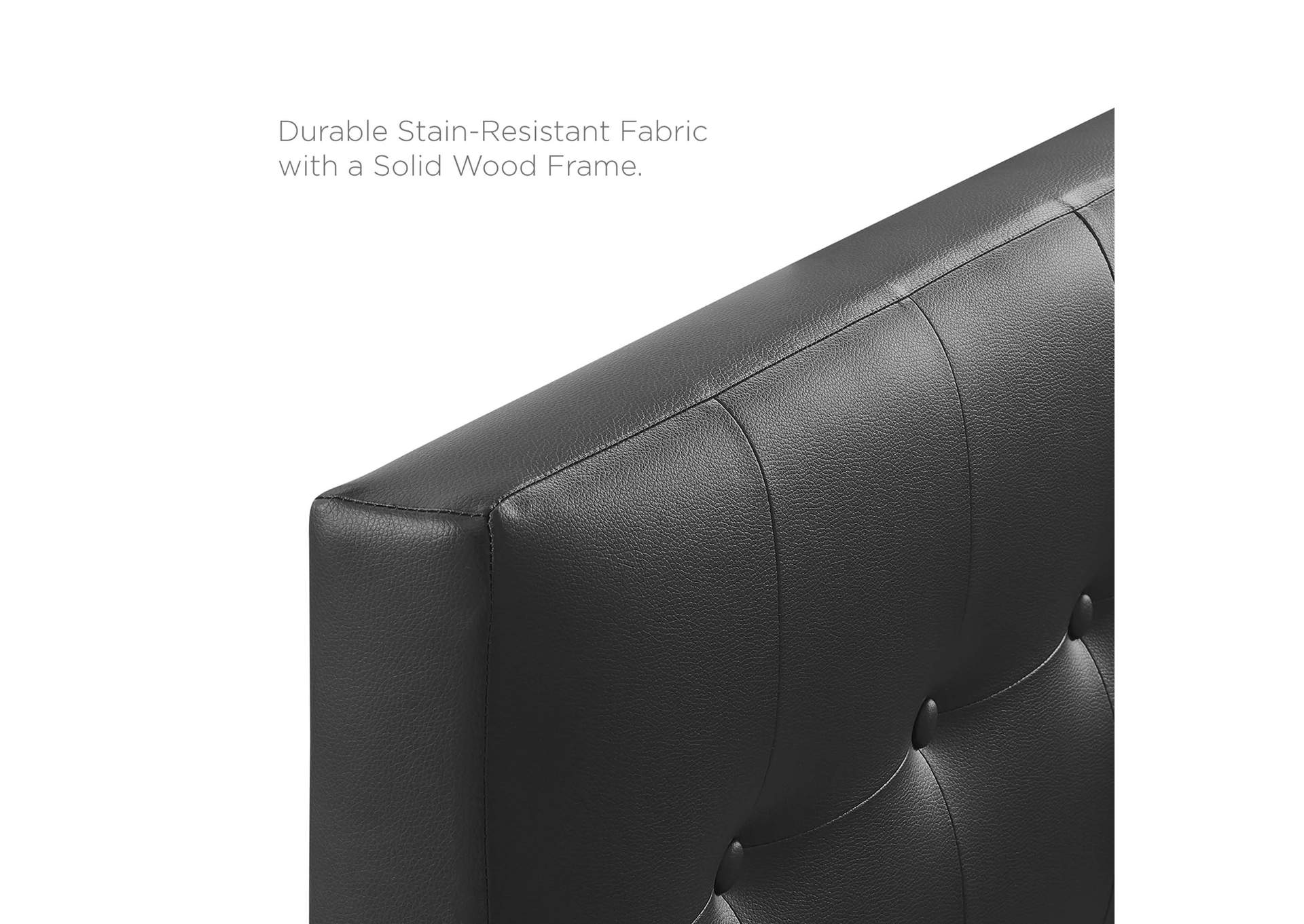 Emily Black Twin Upholstered Vinyl Headboard,Modway