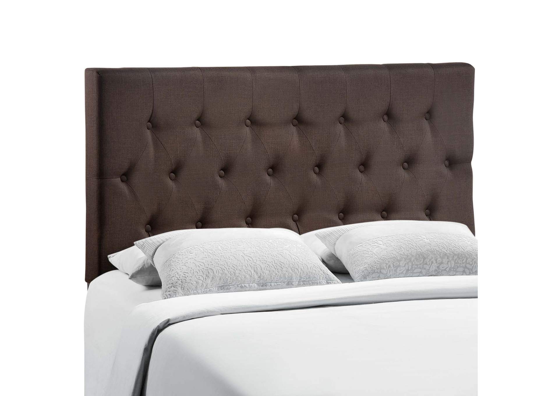 Clique Dark Brown Queen Upholstered Fabric Headboard,Modway