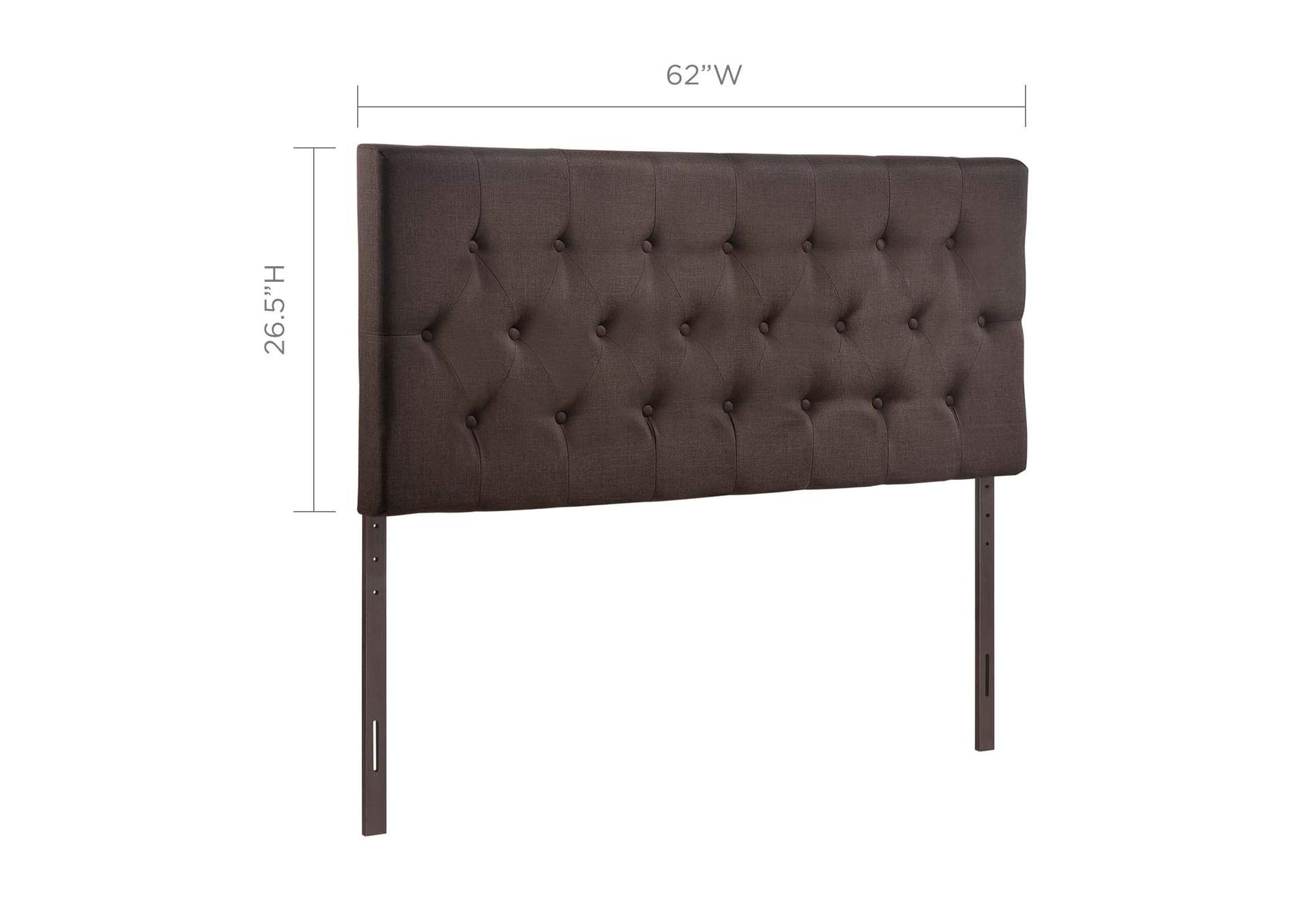 Clique Dark Brown Queen Upholstered Fabric Headboard,Modway