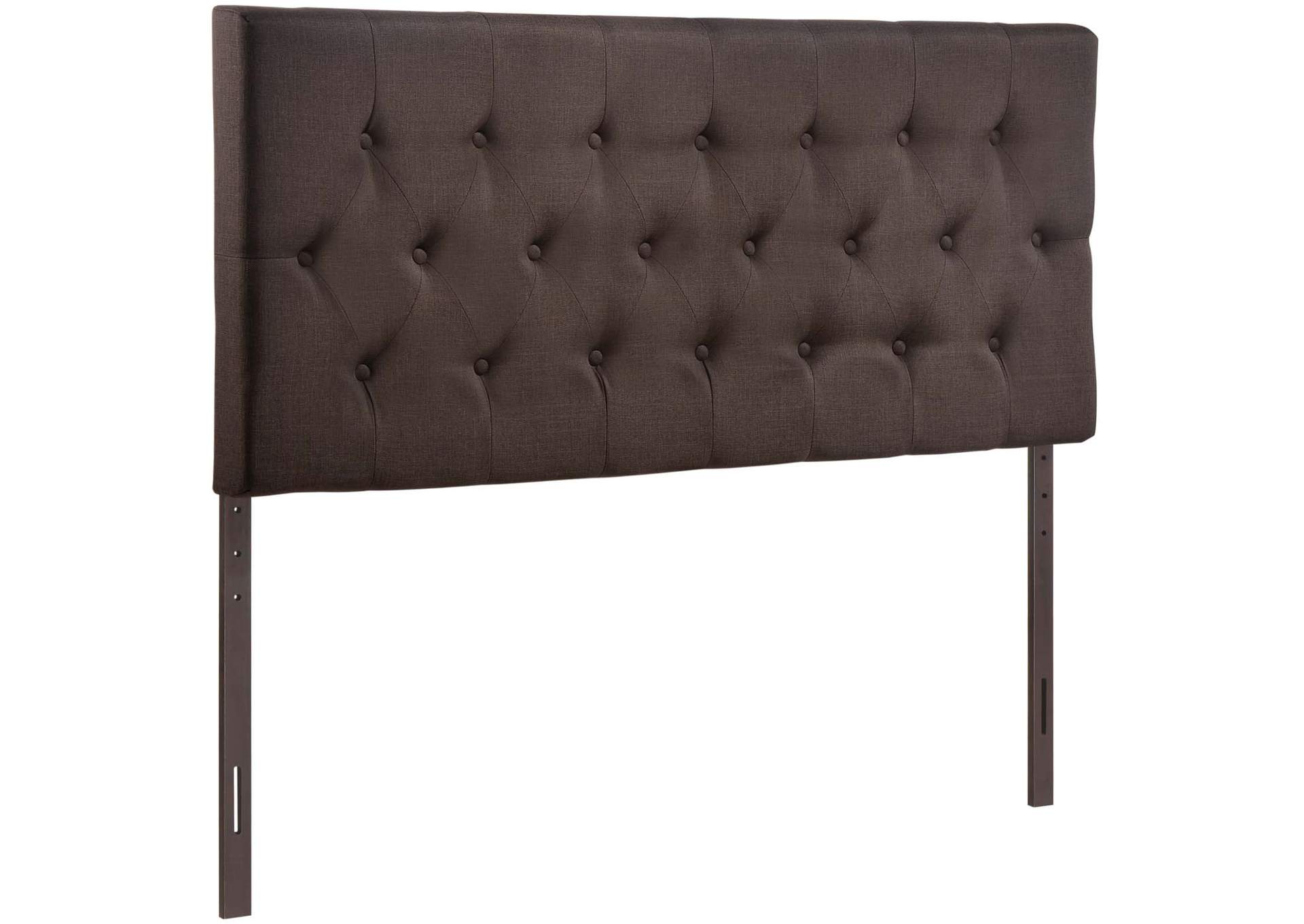 Clique Dark Brown Queen Upholstered Fabric Headboard,Modway