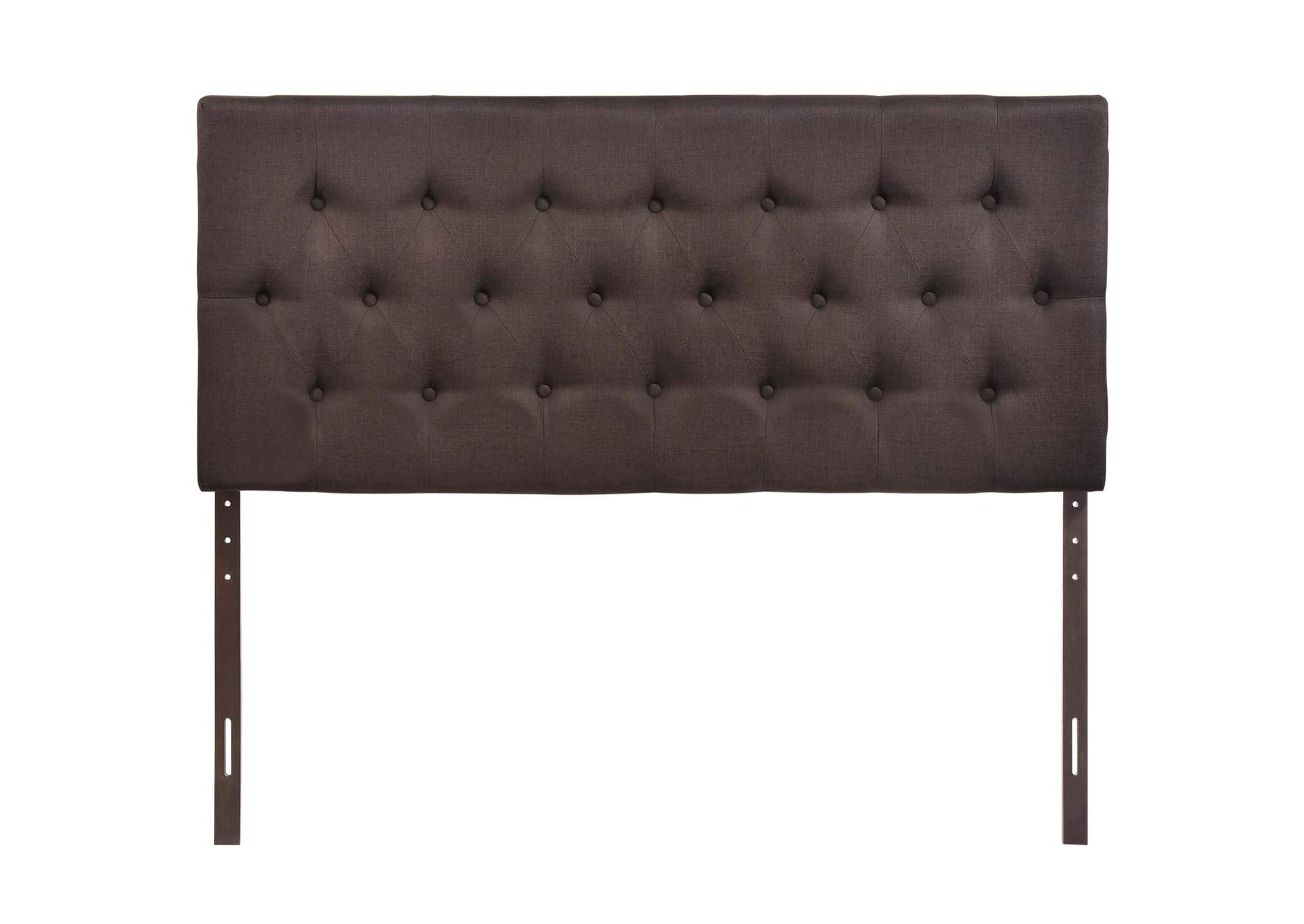 Clique Dark Brown Queen Upholstered Fabric Headboard,Modway