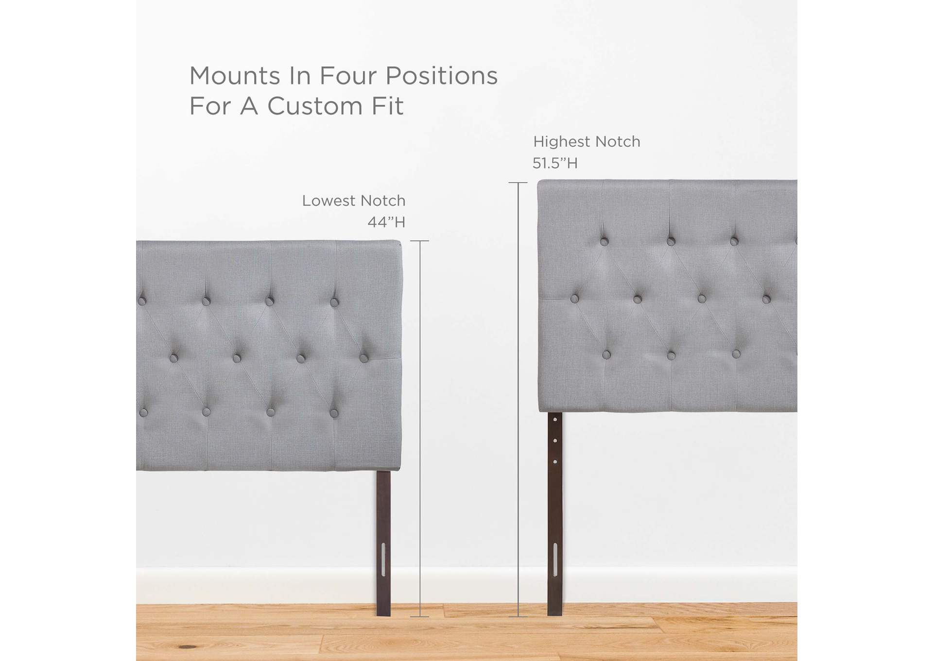 Clique Sky Gray Queen Upholstered Fabric Headboard,Modway