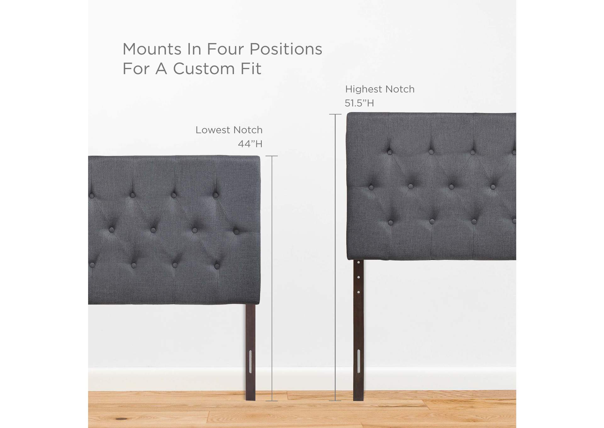 Clique Smoke Queen Upholstered Fabric Headboard,Modway