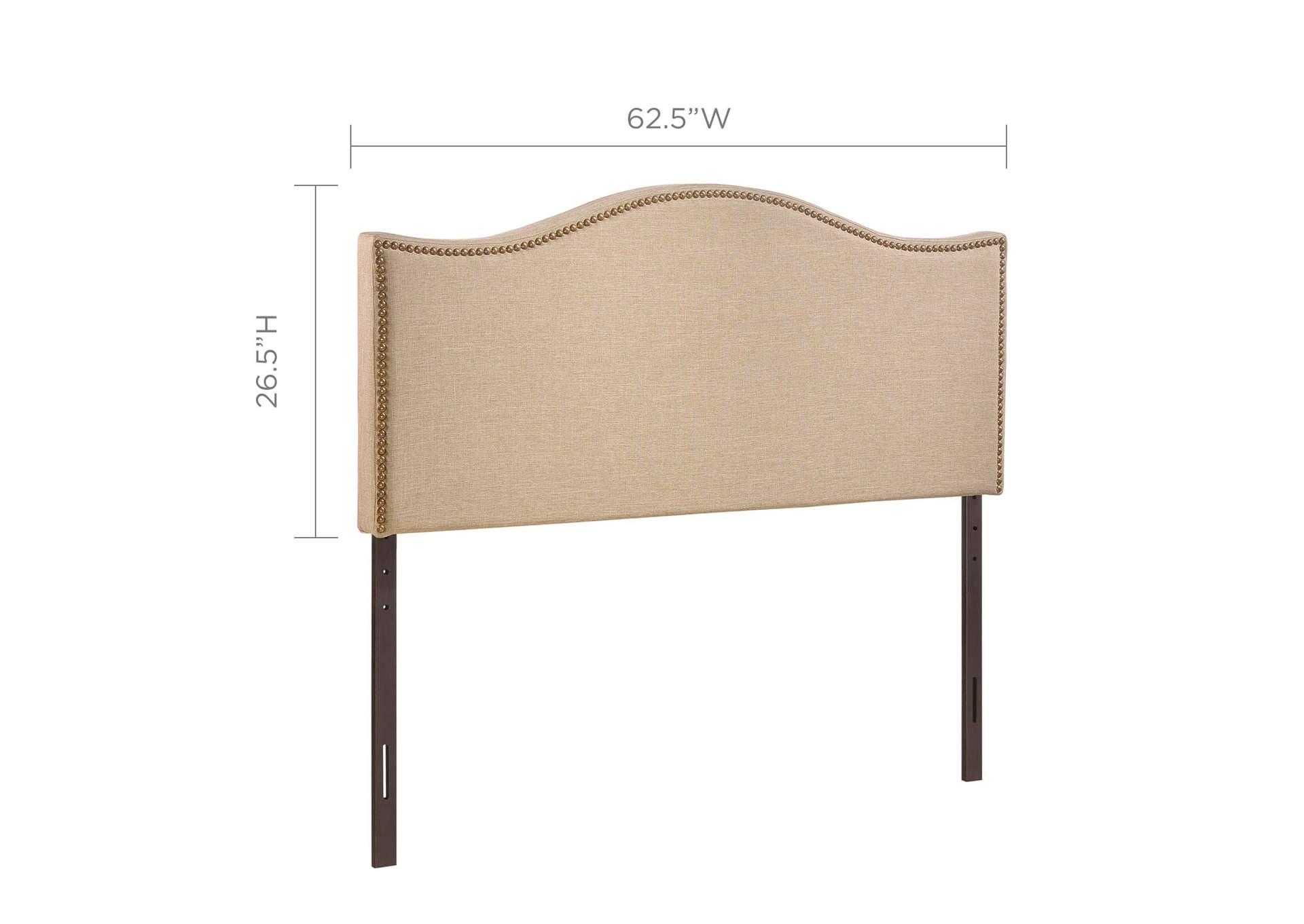 Curl Cafe Queen Nailhead Upholstered Headboard,Modway