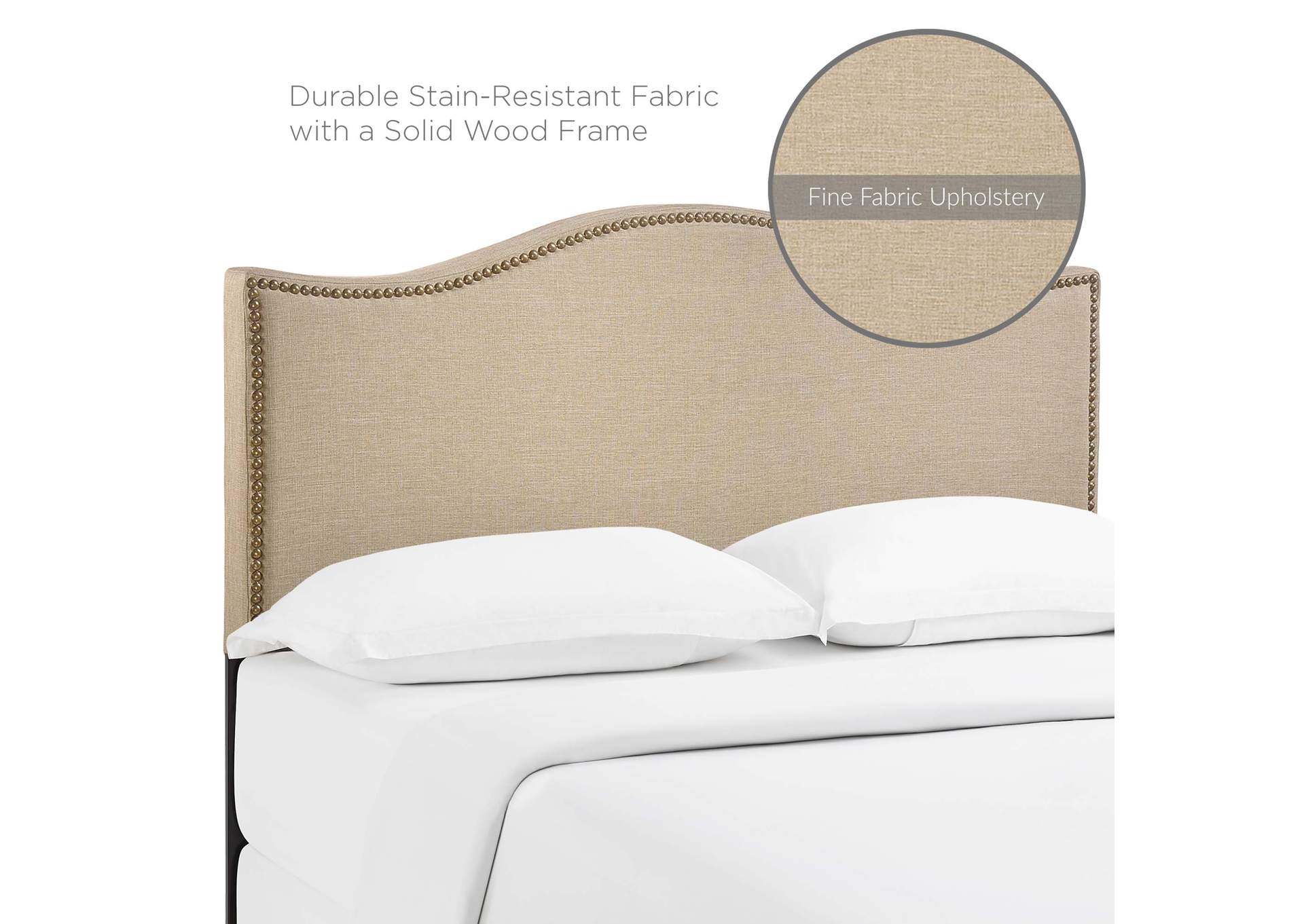 Curl Cafe Queen Nailhead Upholstered Headboard,Modway