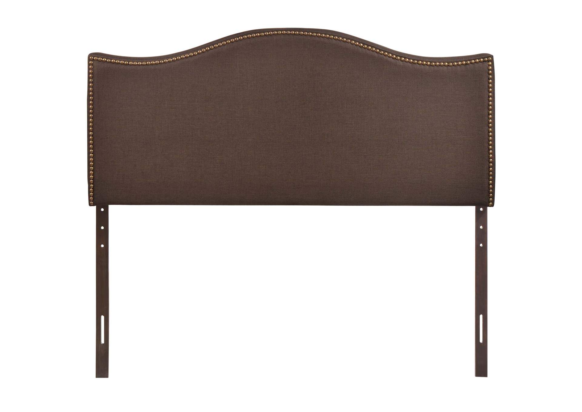 Curl Dark Brown Queen Nailhead Upholstered Headboard,Modway