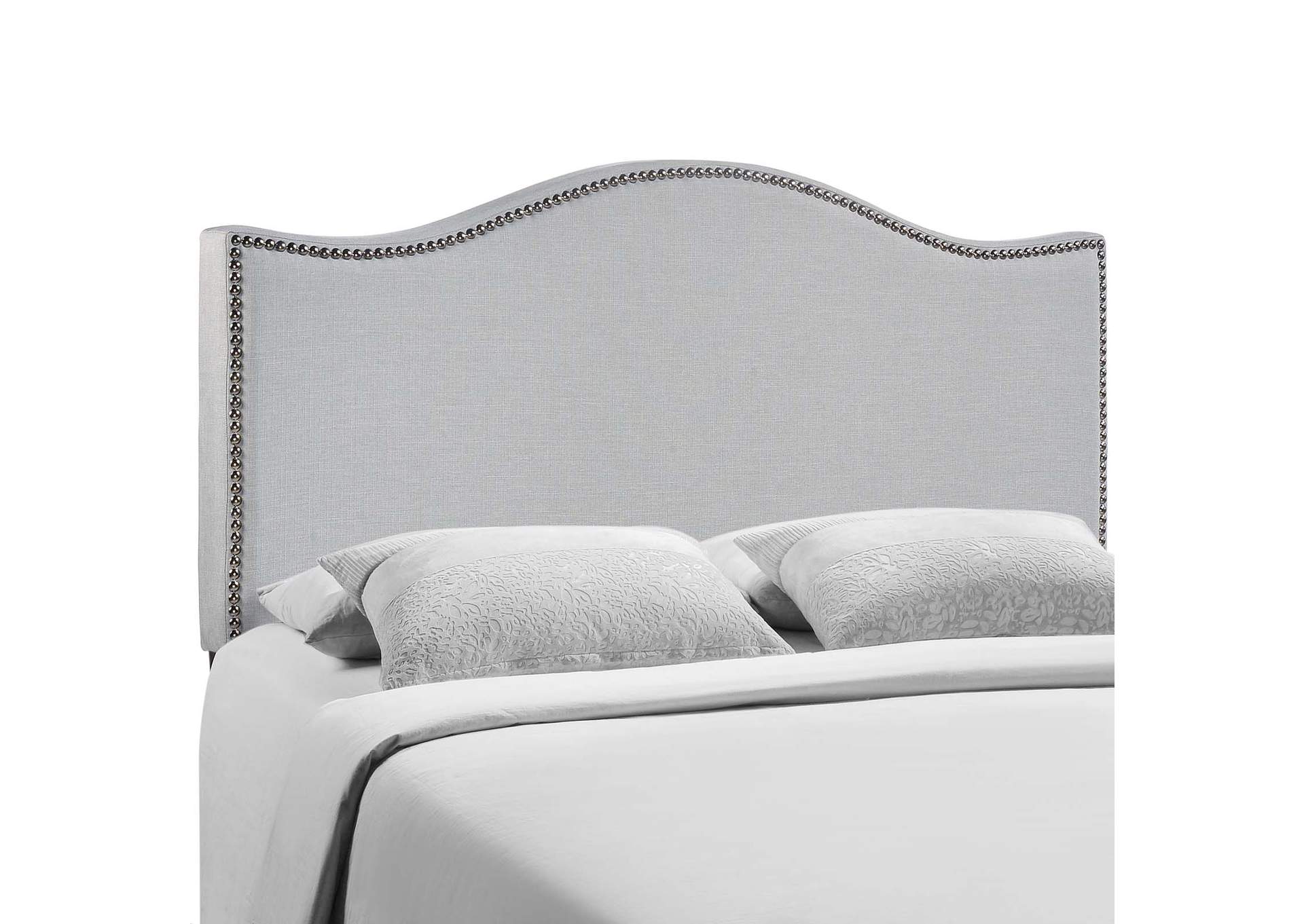 Curl Sky Gray Queen Nailhead Upholstered Headboard,Modway