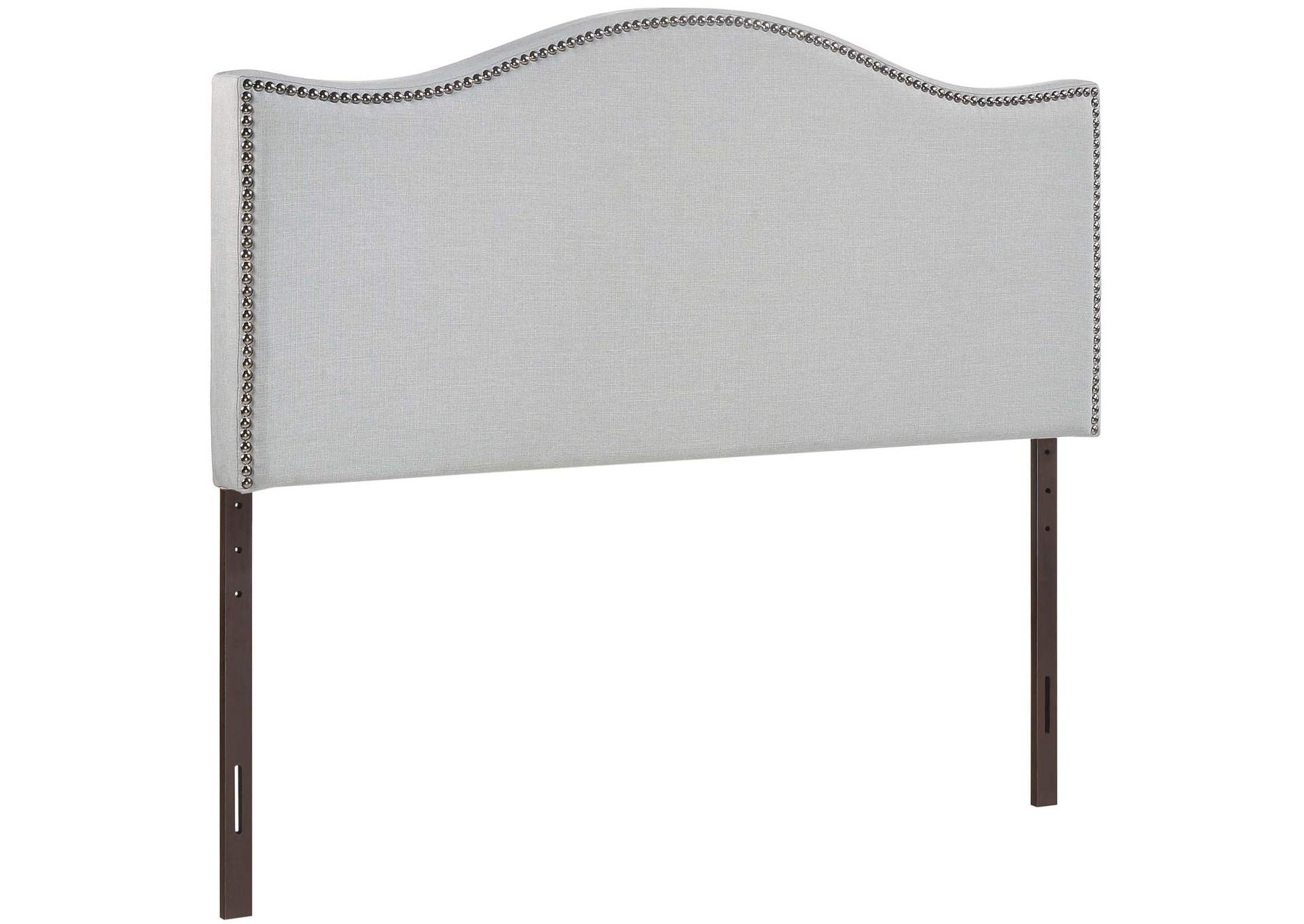 Curl Sky Gray Queen Nailhead Upholstered Headboard,Modway